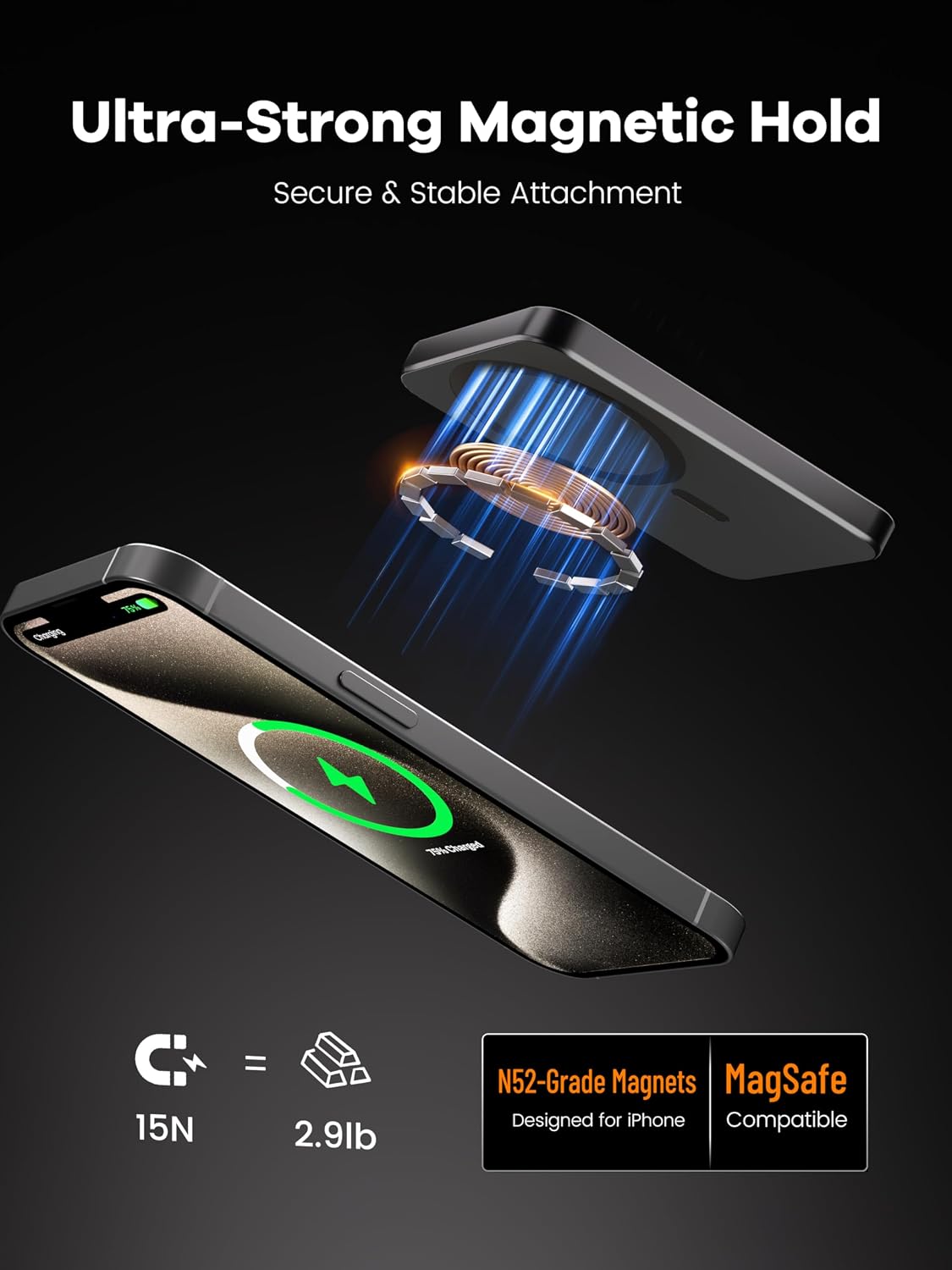 Thumbnail 3 de Catmart V11 Magnetic Power Bank, 5,000mAh Titanium, 0.3-Inch Slim Design