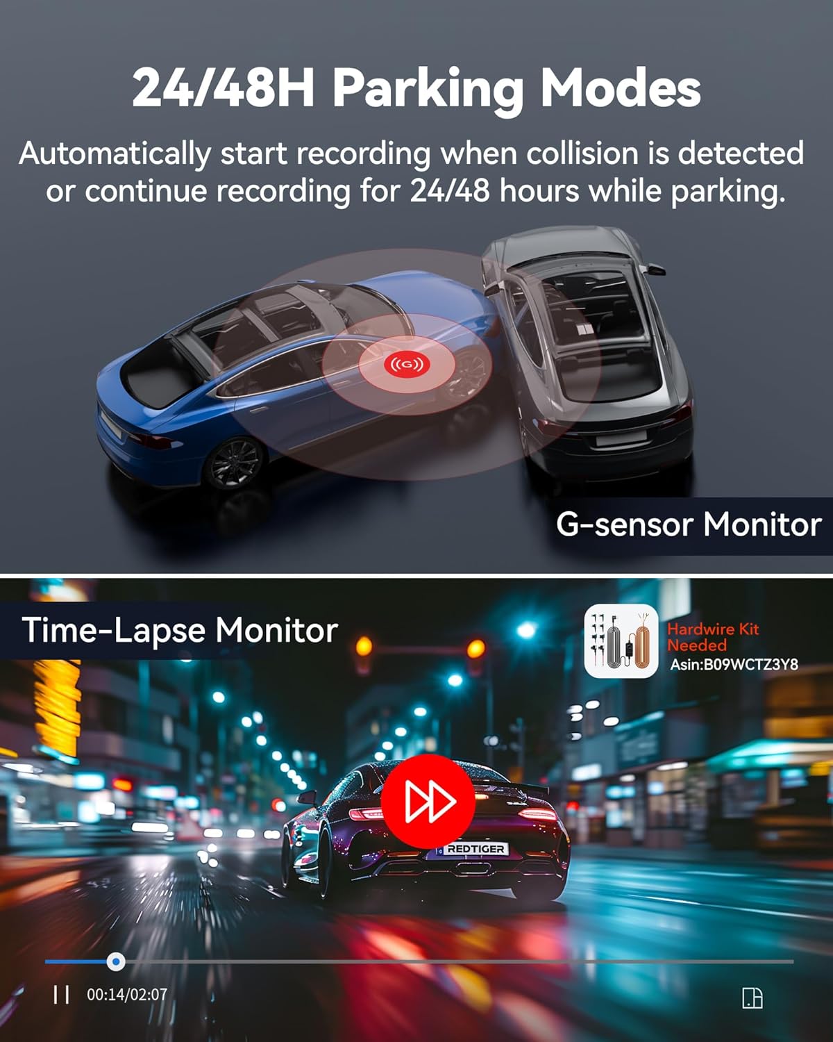 Thumbnail 6 de REDTIGER F9 Dash Cam 4K Front and Rear 1080P