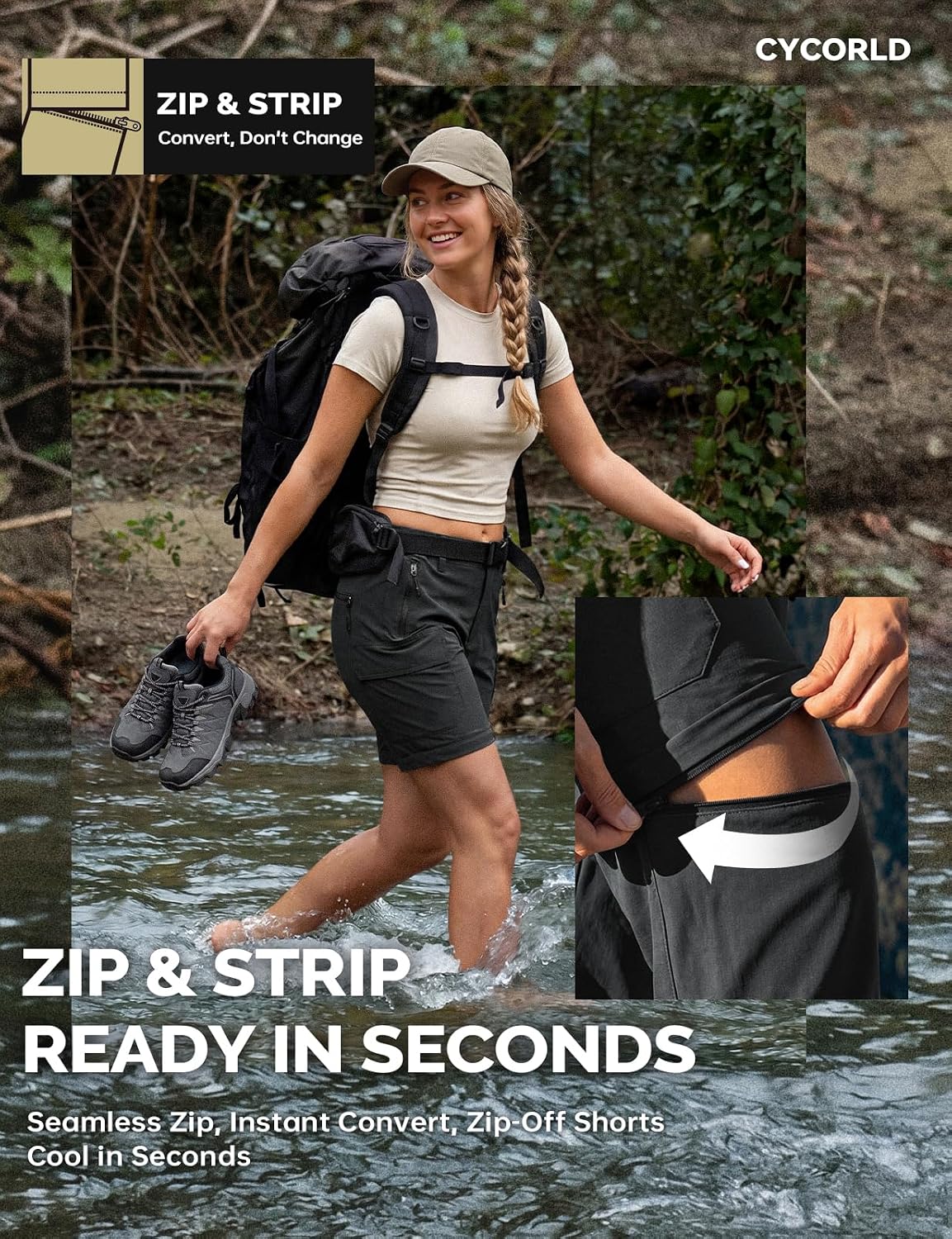 Detalle de Cycorld Convertible Hiking Pants 5-Pocket