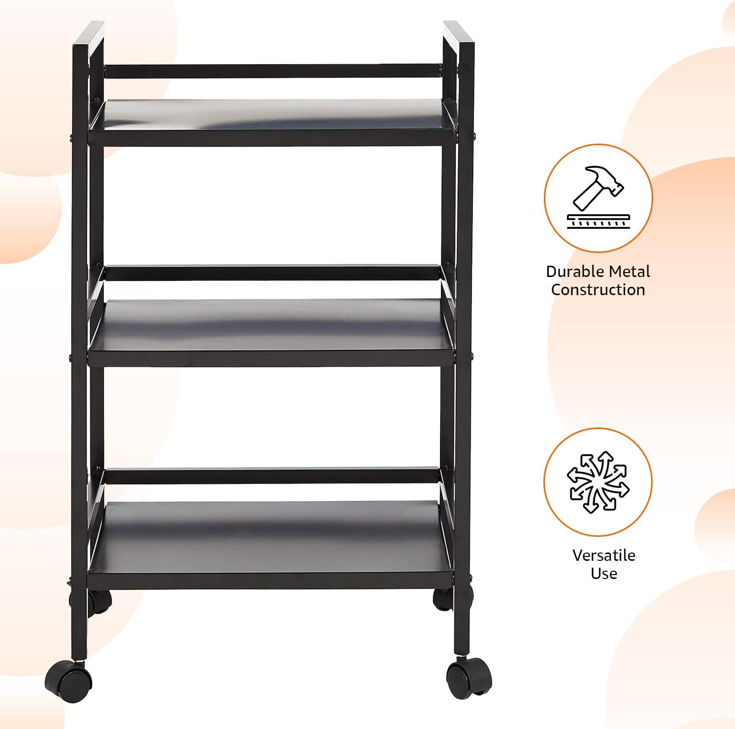 Detalle 2 de Amazon Basics Carrello portaoggetti 3 ripiani 🛒