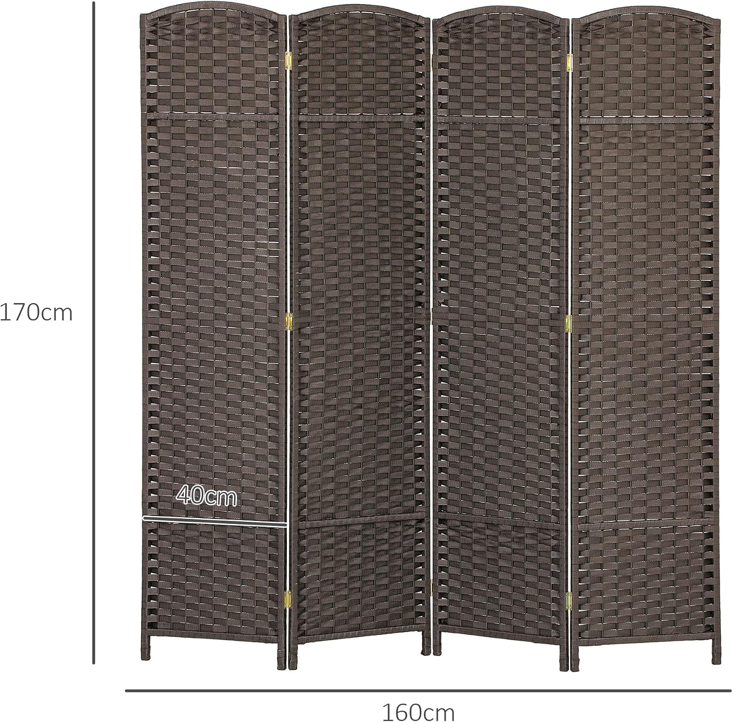 Thumbnail 6 de HOMCOM 830-814V00BN kamerscherm, 4 panelen, geweven PP, 160 x 170 cm