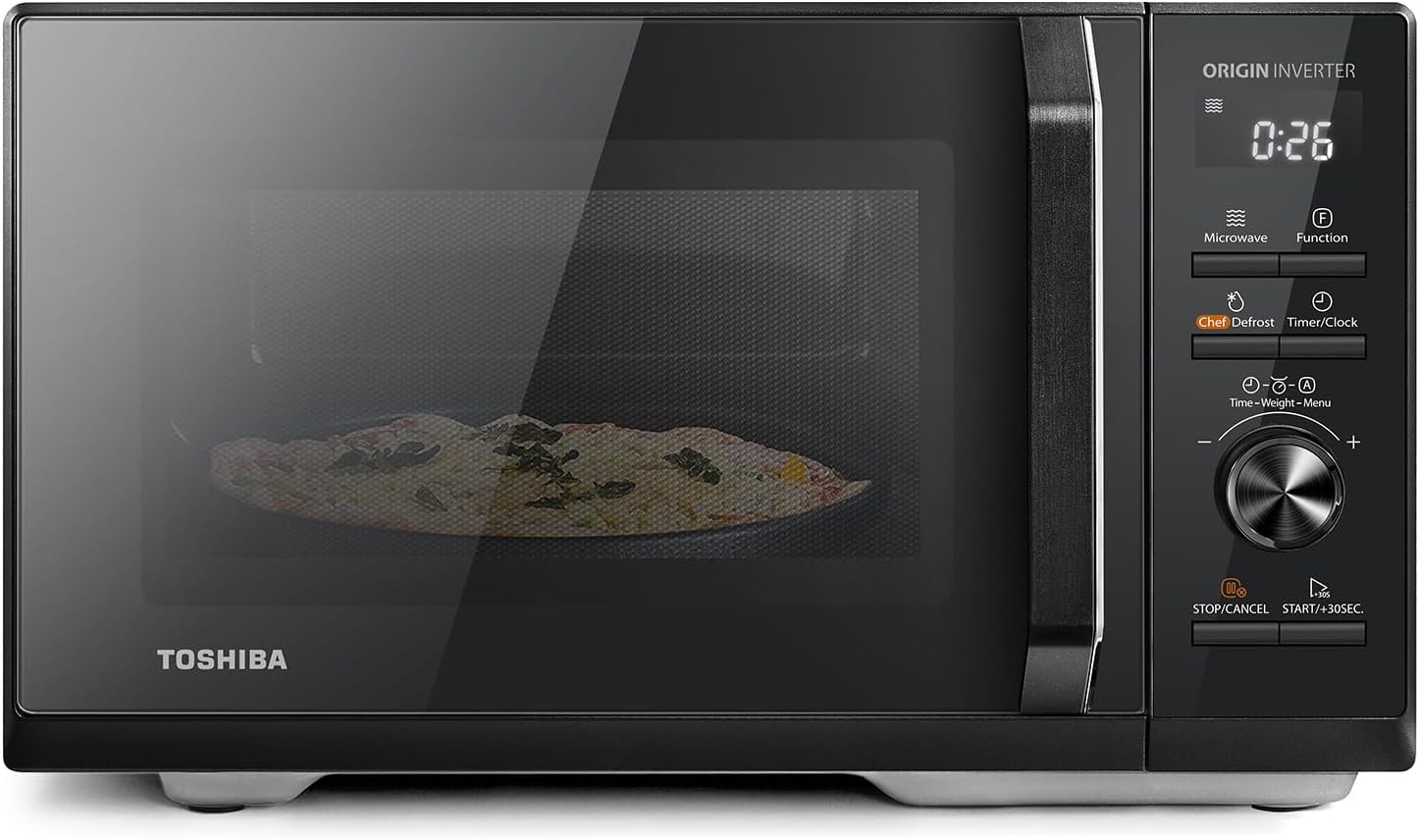 Detalle de Toshiba MW3-AG25PFI(BK) 25L 3-in-1 900W Digital Microwave Oven with Grill & Origin Inverter