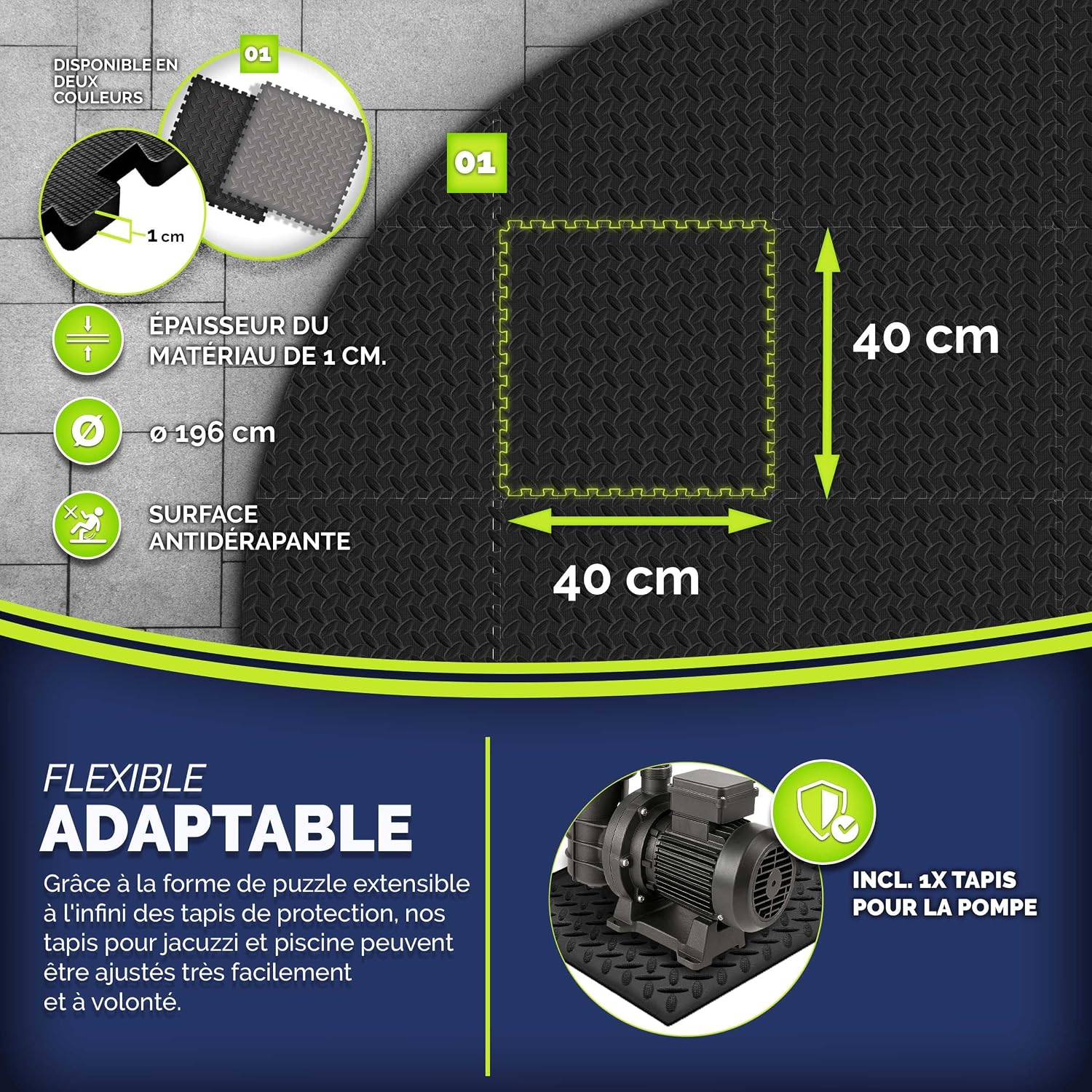 Detalle 2 de tillvex® Tapis de Sol Spa Rond 196 cm