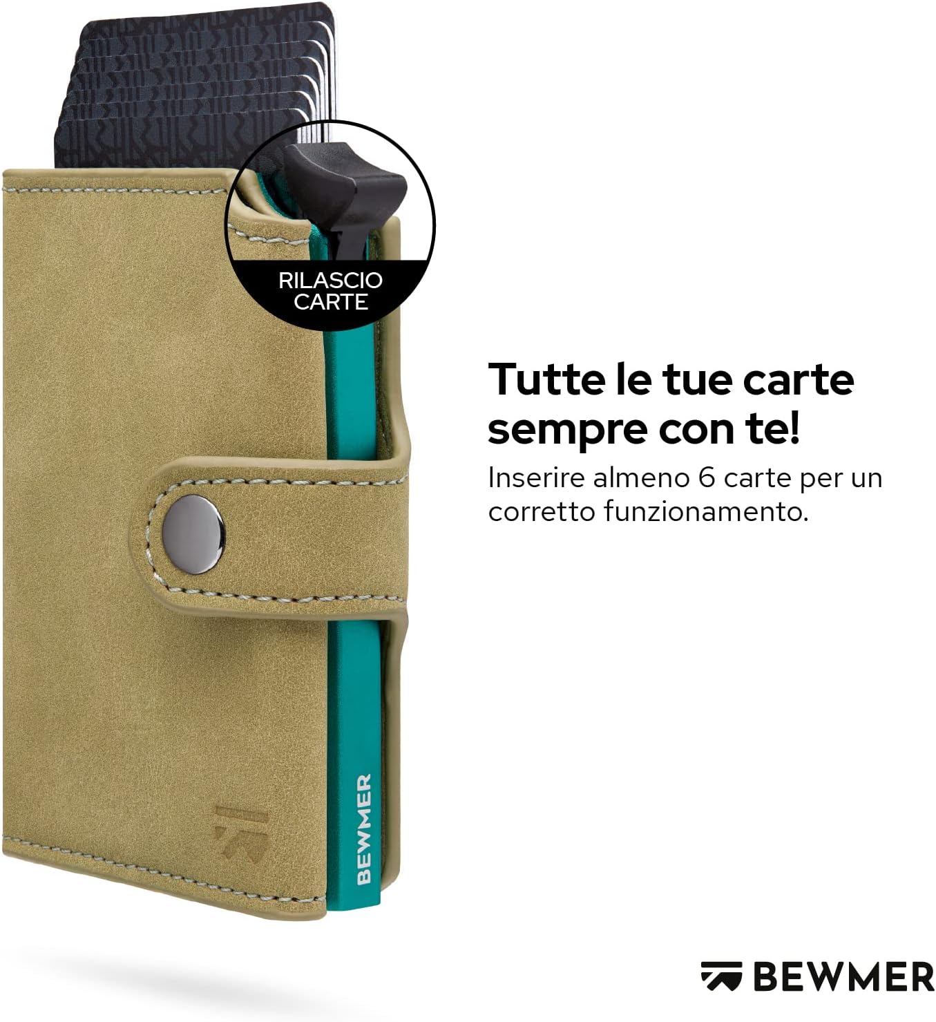 Thumbnail 1 de BEWMER v2 Portafoglio Uomo Slim in Similpelle con Protezione RFID – Portacarte per 9 Tessere + Portamonete