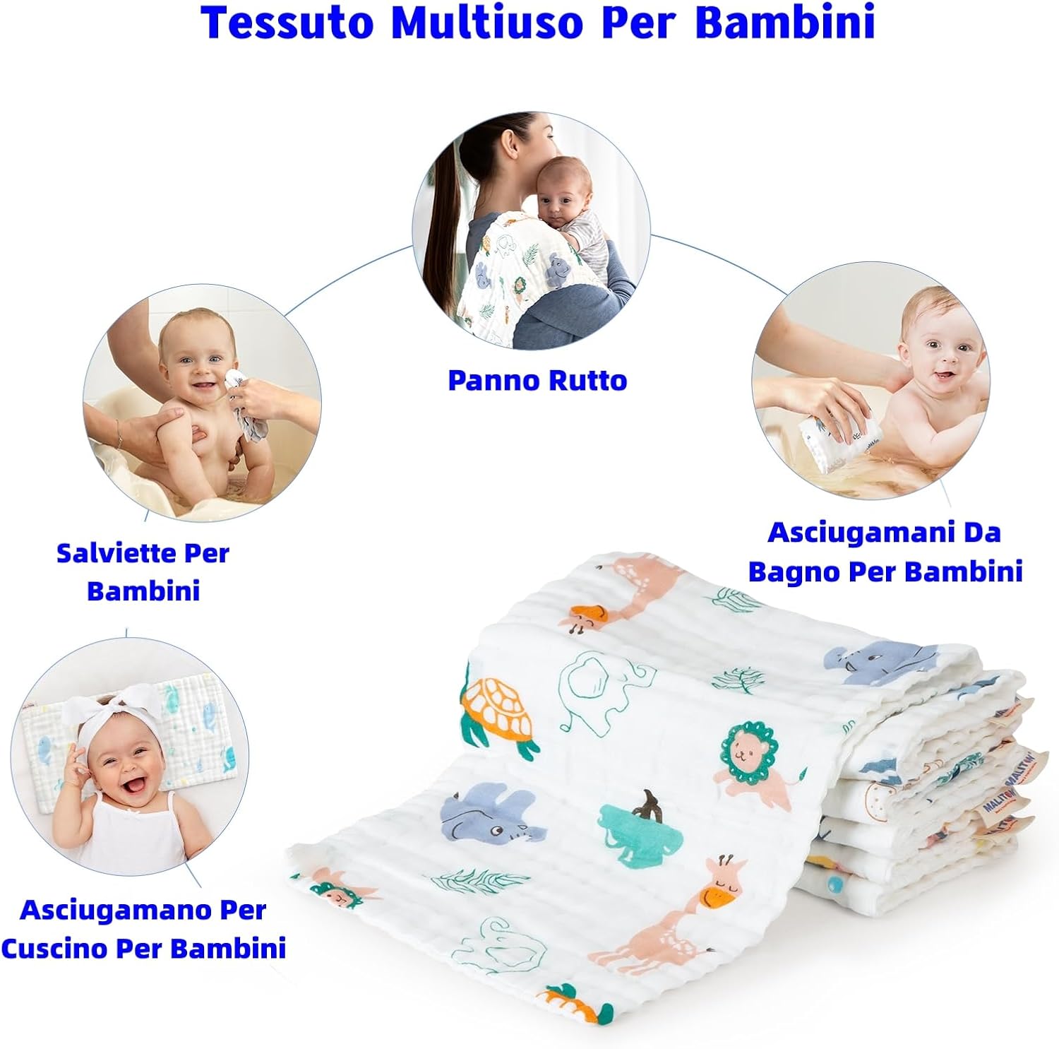 Thumbnail 5 de Maliton Mussole Neonato 50x25 cm