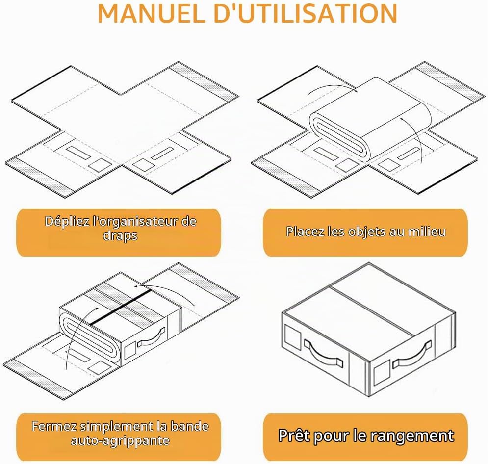 Detalle de WANGIRL SNH-1 set van 6 opvouwbare lakenorganizers met rits, beige