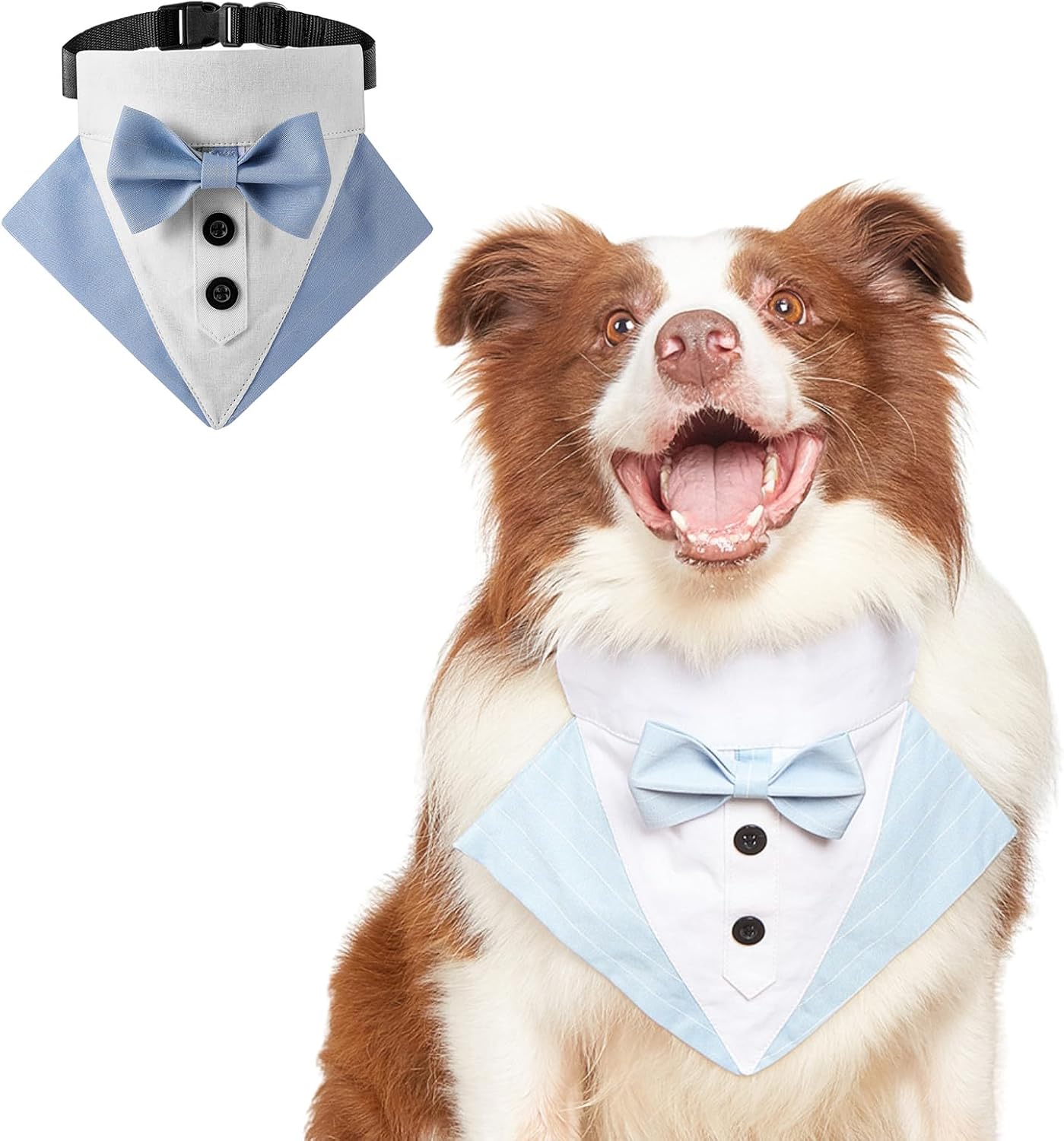 Detalle de BT Bear Dog Tuxedo Collar Bandana – Formal Pet Wear (Blue_S)