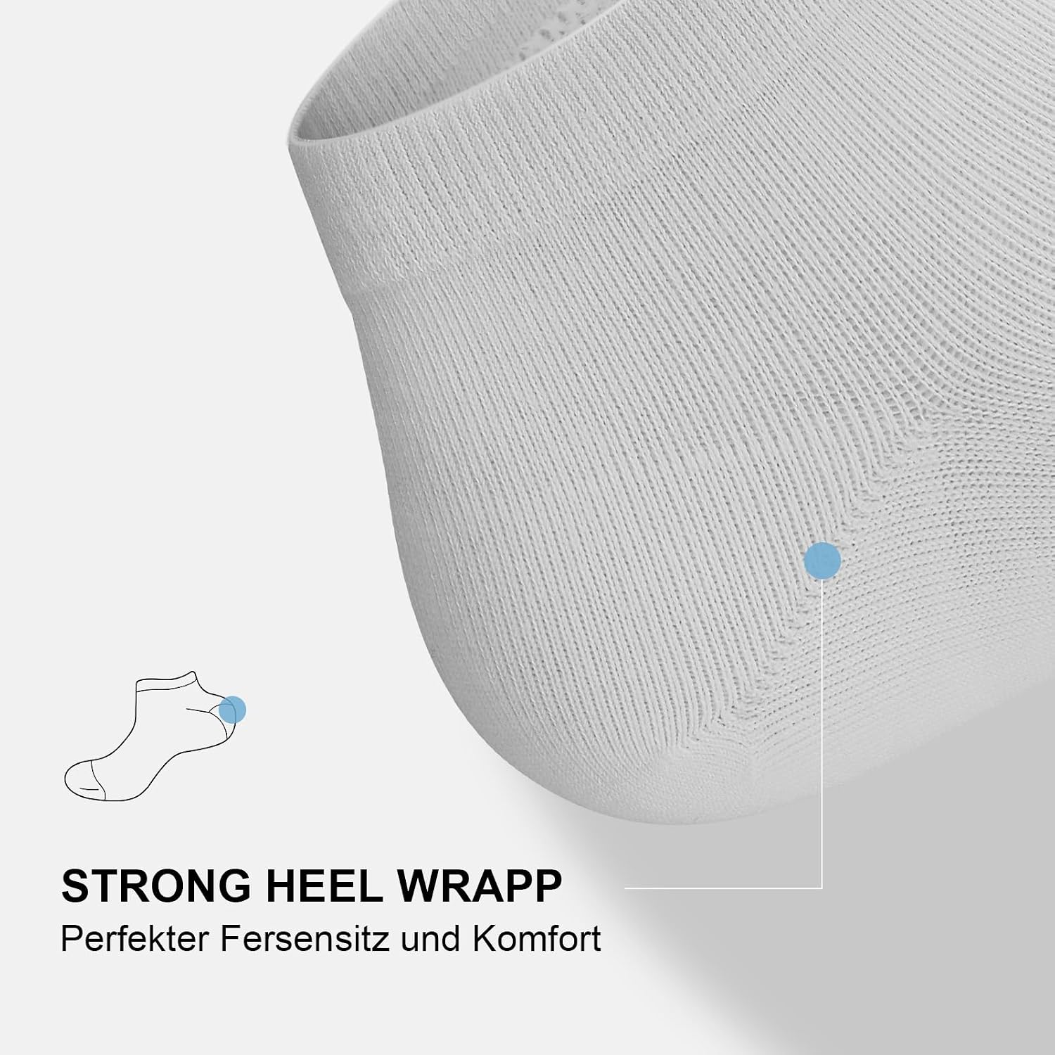 Detalle 2 de fitfets Sneaker Socken (10 Paar) aus Baumwolle – kurze Sneakersocken unisex in Schwarz, Weiß & Grau