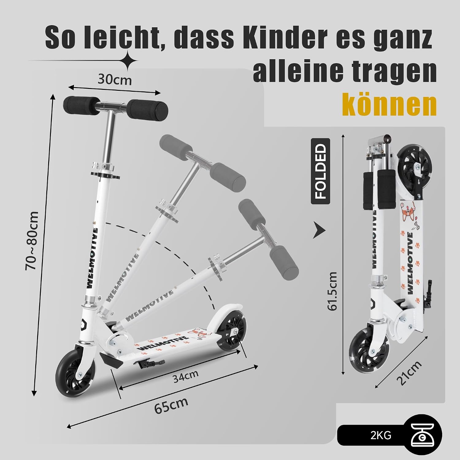 Thumbnail 5 de Roller Kinder 2 Räder LED Klappbar