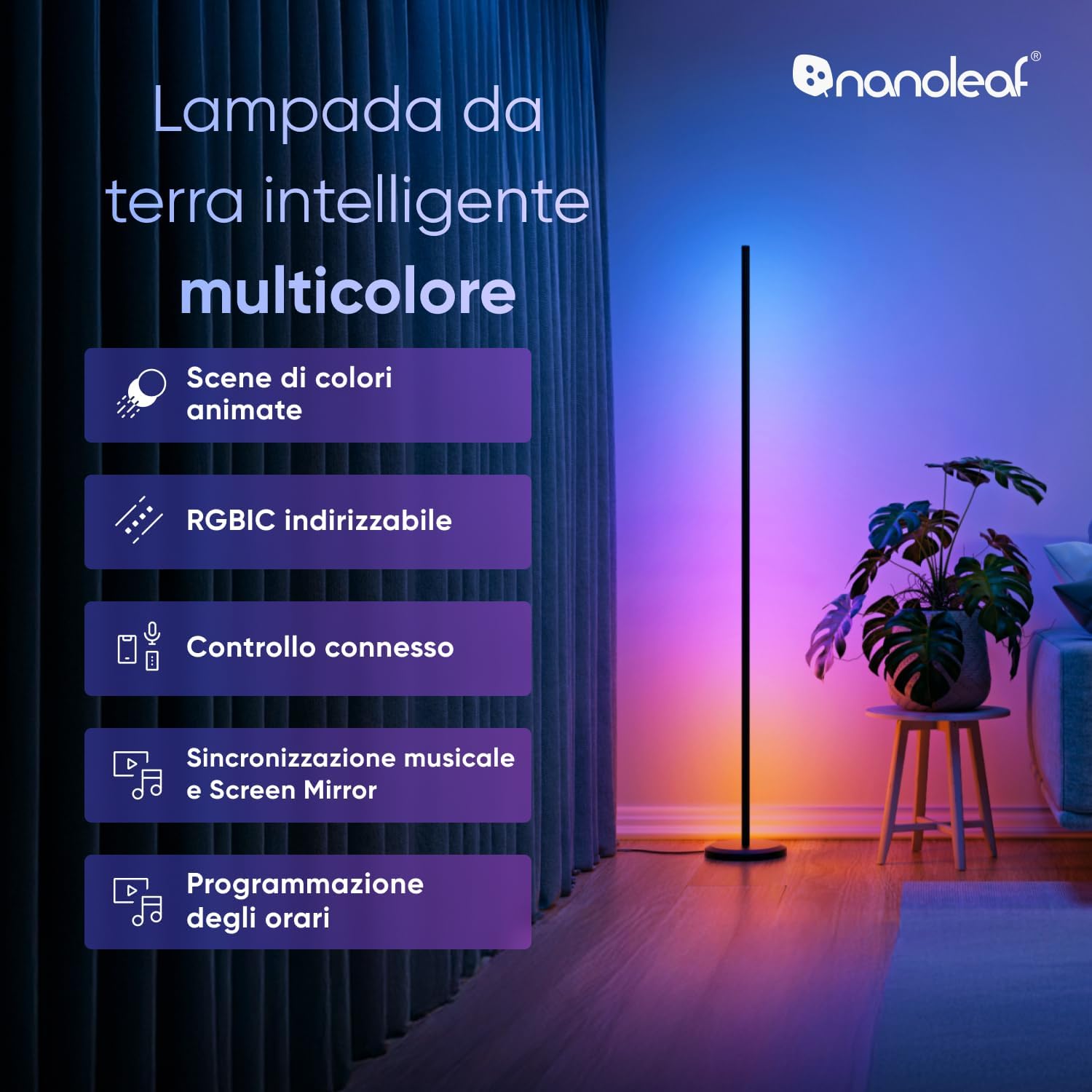 Detalle 2 de Nanoleaf Lampada da Terra LED RGBIC 1700lm