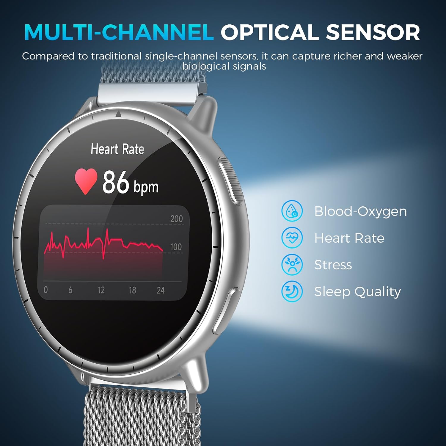 Detalle de GT1 Smart Watch with GPS, Heart Rate, SpO2 & 110 Sports Modes