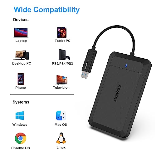 Detalle de BENFEI Carcasa SSD 2,5" USB-C 5 Gbps