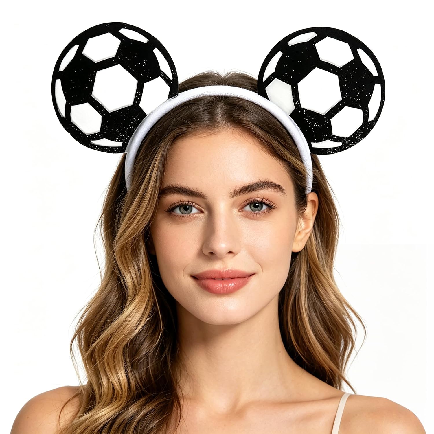 Detalle 2 de LIHELEI Soccer Mouse-Ear Headband with 5-Inch Sequin Bow