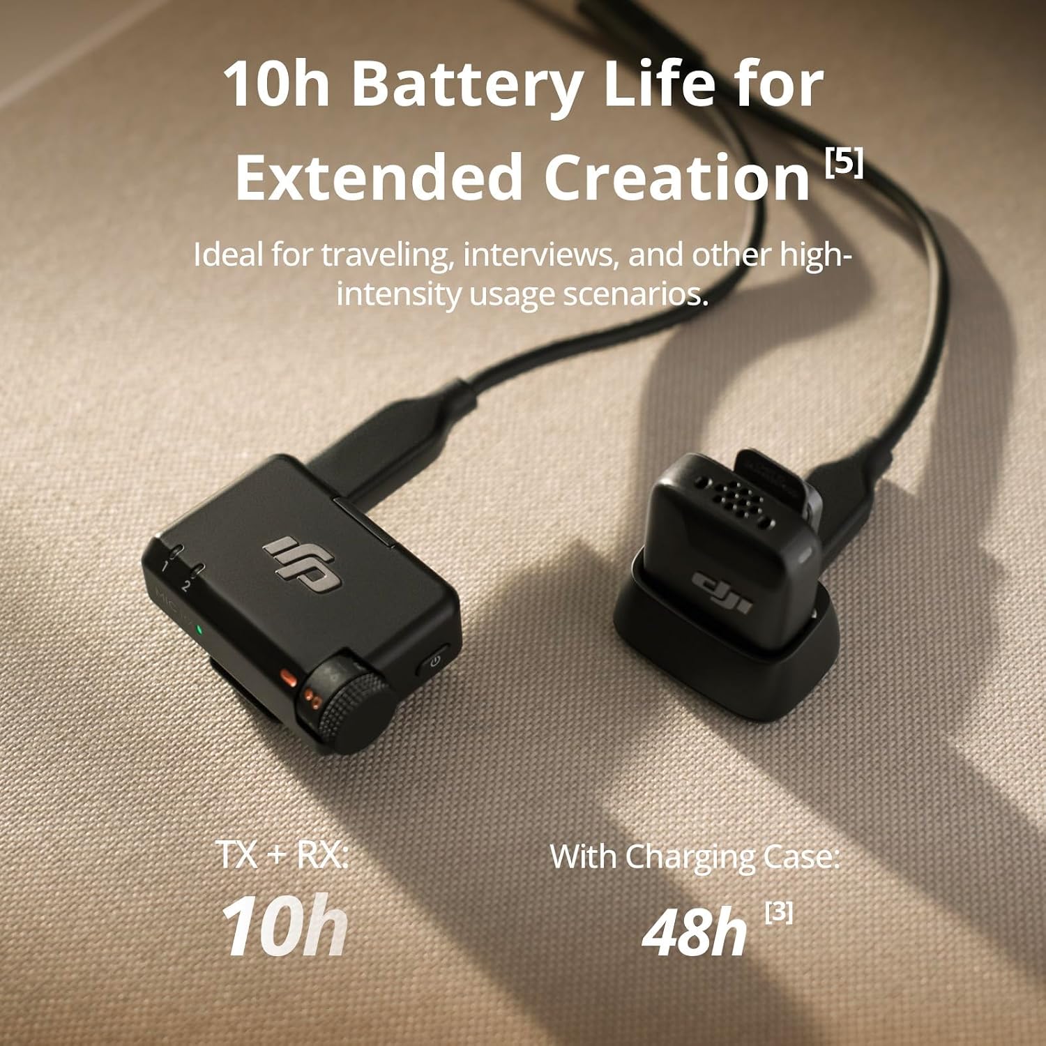 Detalle de DJI Mic Mini (1 TX + 1 RX): Ultralight, Detail-Rich Wireless Lavalier