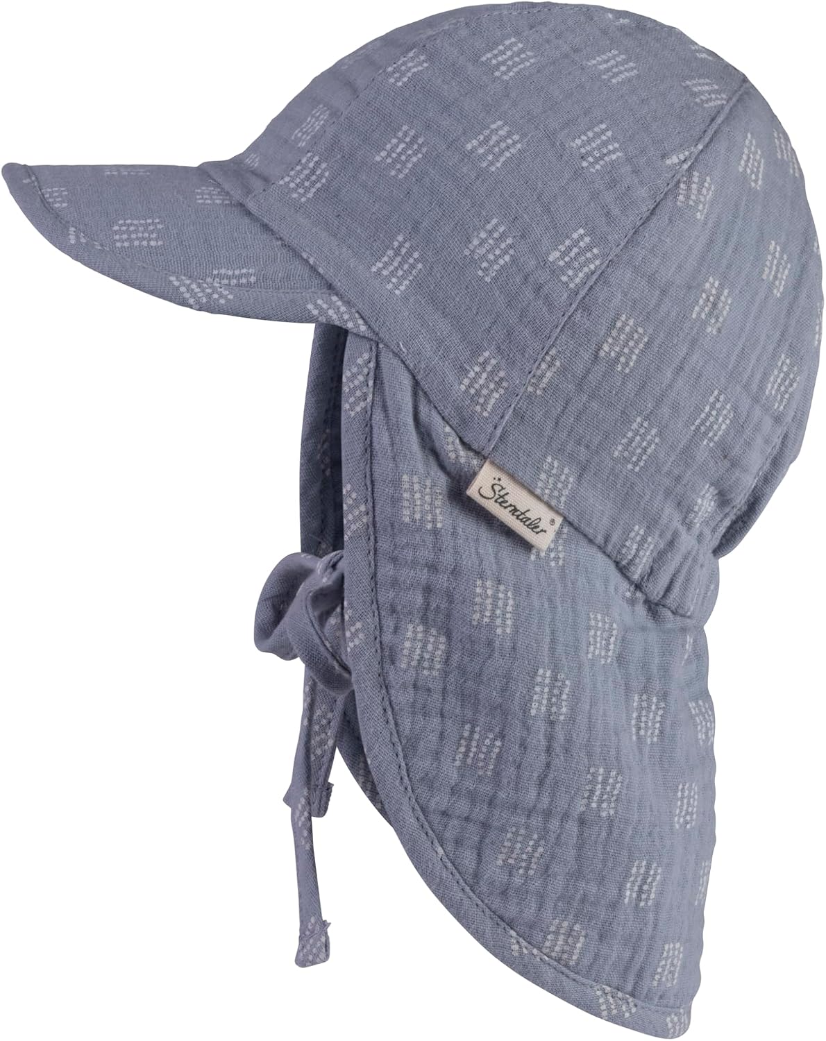 Detalle de Sterntaler Casquette à Pois en Mousseline avec Protection de la Nuque et Cordon de Serrage – Garçon