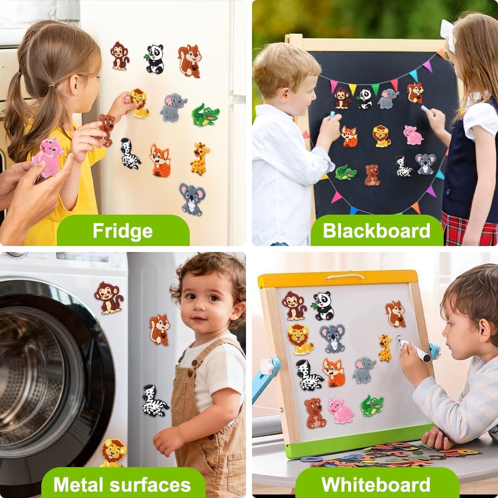 Detalle 2 de XIMISHOP 12PCS Forest Animal Fridge Magnets for Kids
