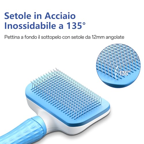 Detalle de ACE2ACE Spazzola Autopulente per Gatti e Cani Pelo Lungo e Corto Blu