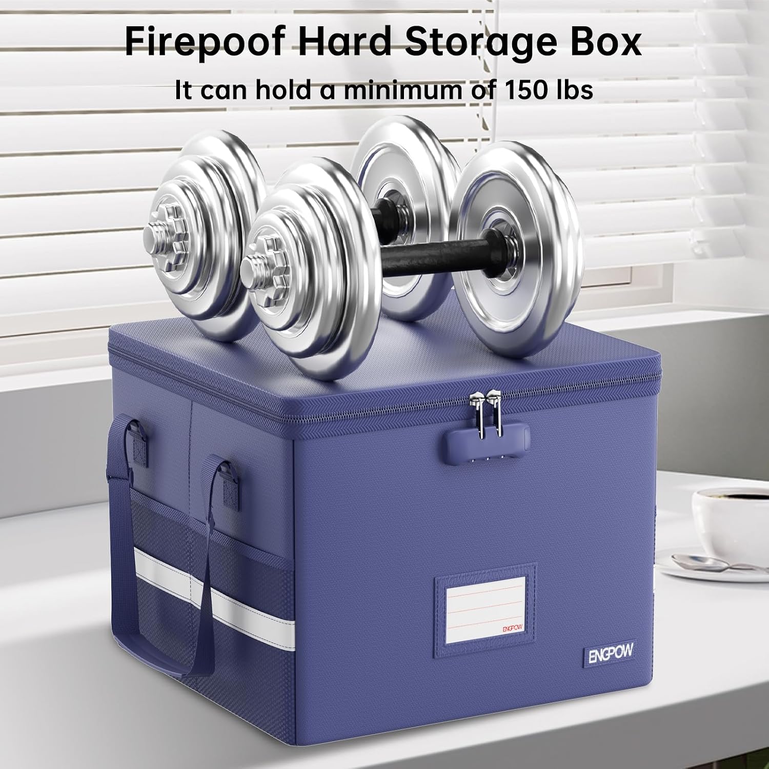 Detalle 2 de ENGPOW EG127BLXNEW Fireproof File Box, 5200°F, Lockable, Collapsible