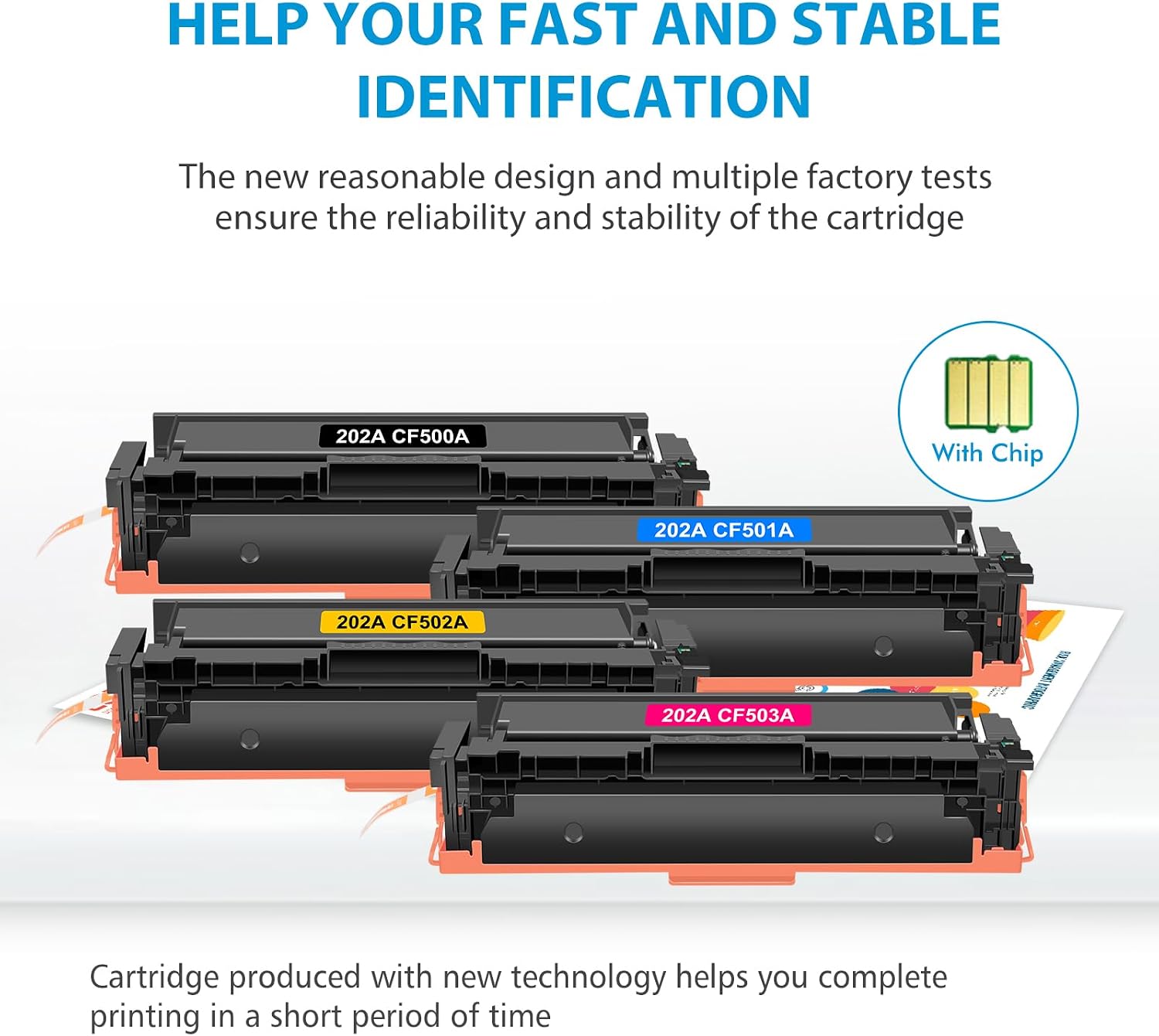 Detalle de FIREINK 202A Toner Cartridge Set, 4-Pack for Compatible HP LaserJet Printers