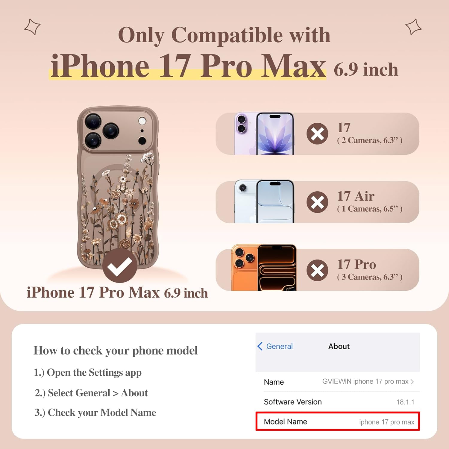 Thumbnail 1 de GVIEWIN 17 Pro Max MagSafe Case 6.9 inch