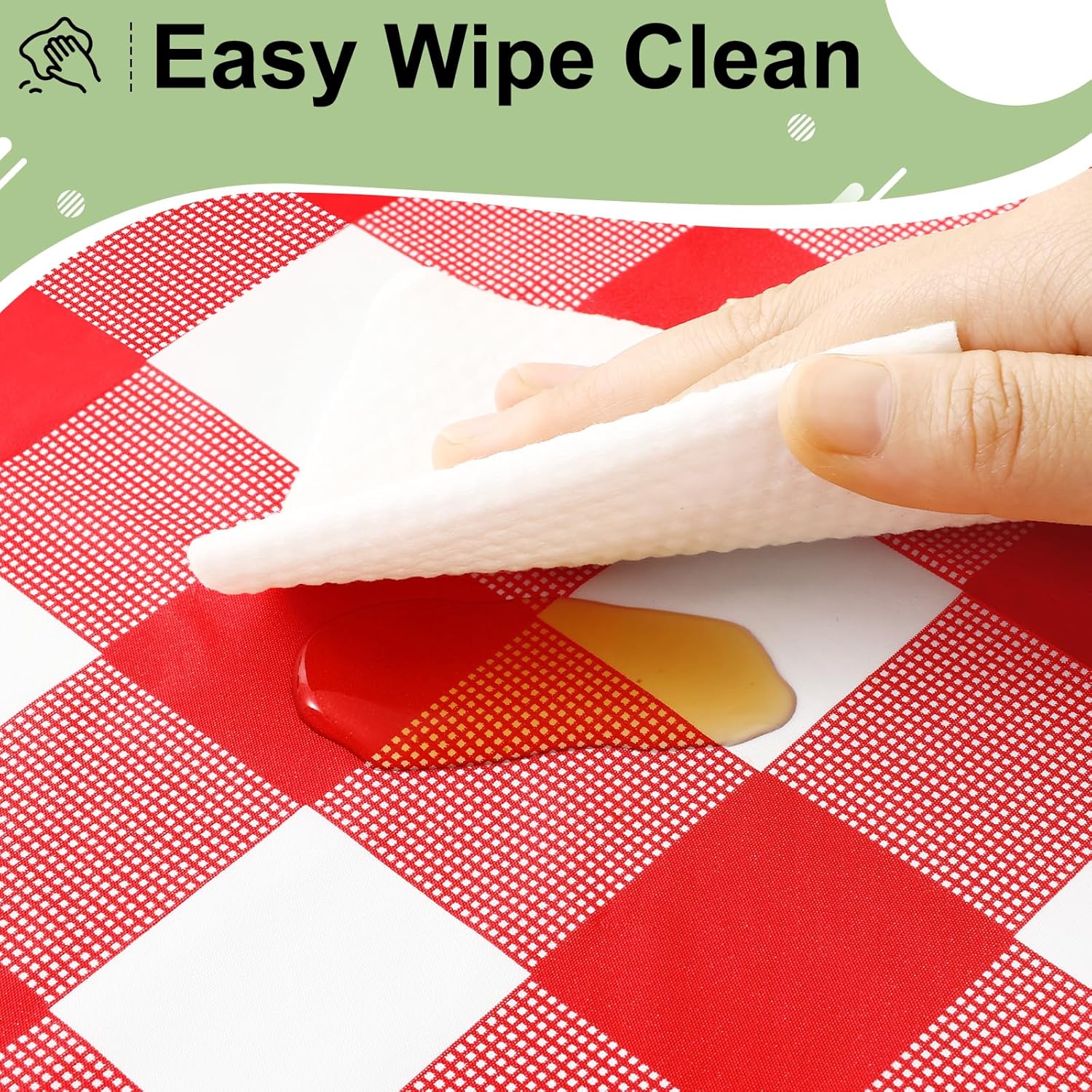 Detalle de misaya 4-Pack Buffalo Disposable Table Cloths (54 x 108 in) Waterproof Plastic Table Covers
