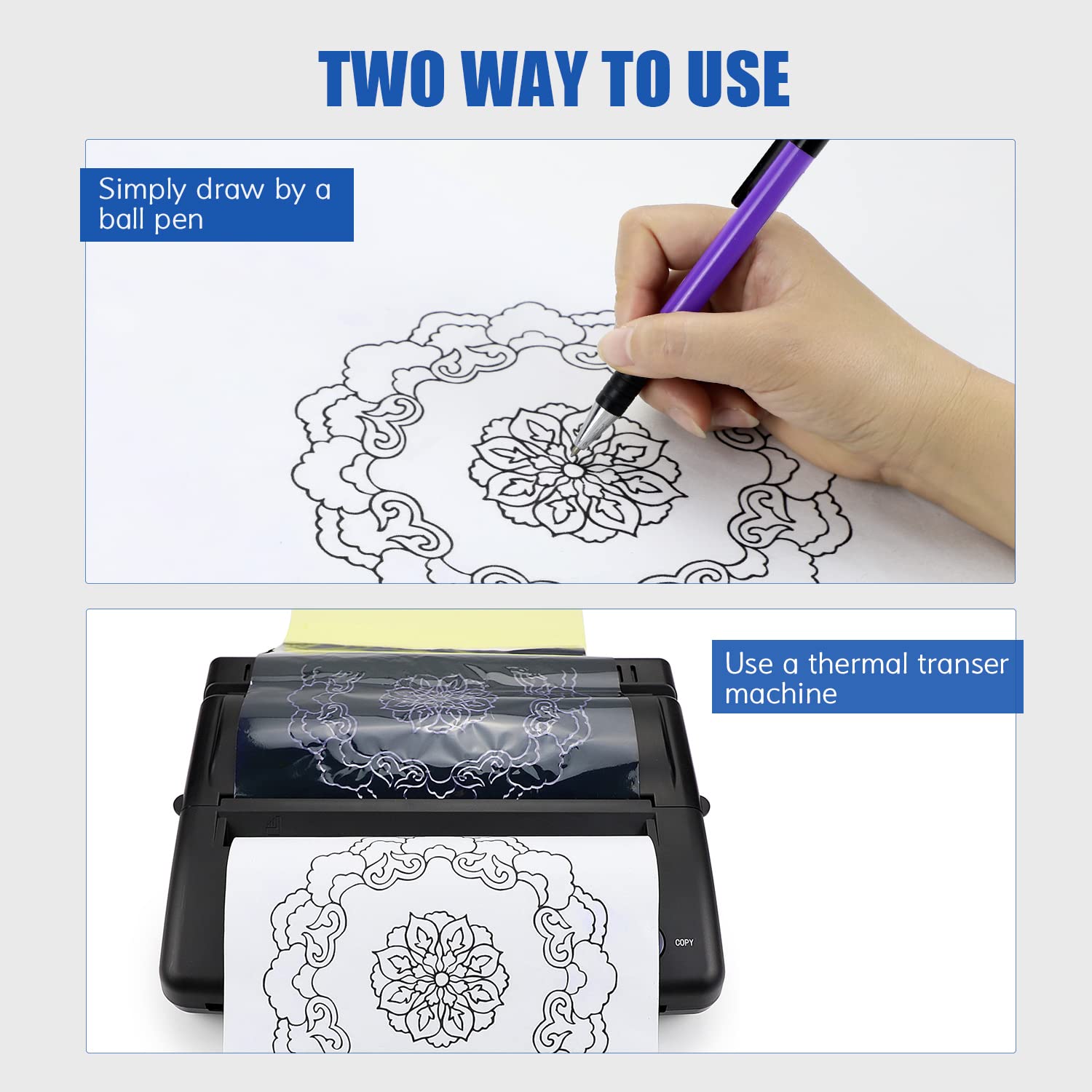 Thumbnail 2 de LIUMATE Tattoo Transferpapier 100 Blatt 🖨️