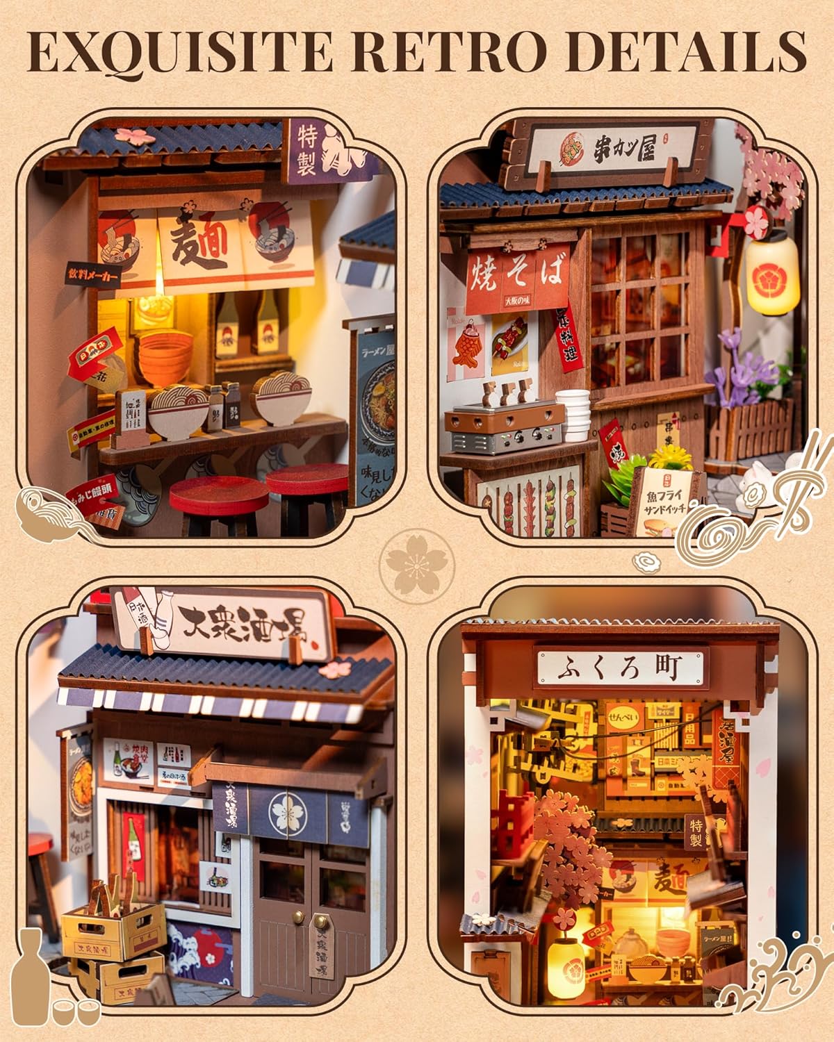 Thumbnail 3 de ROBOTIME Book Nook Japan Sakura Wine Alley: diorama in legno con montaggio senza colla