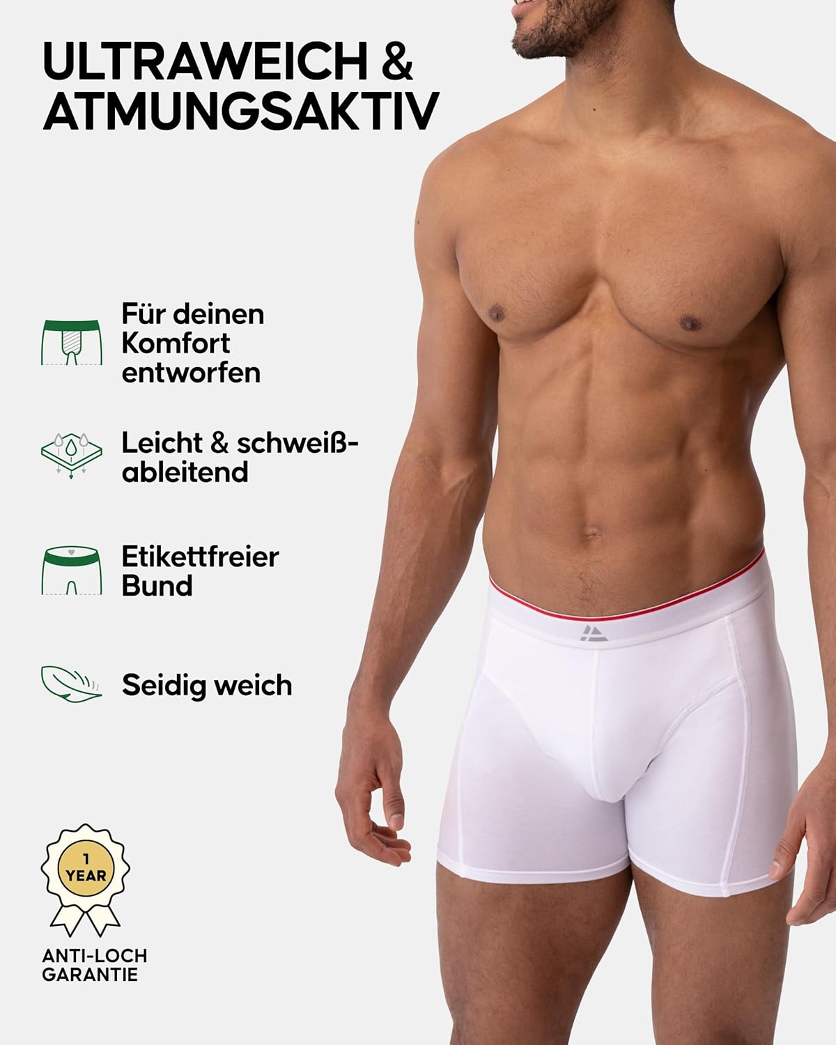 Thumbnail 2 de DANISH ENDURANCE 3er Pack Bambus Boxershorts Herren – Ultraweiche, atmungsaktive Boxershorts aus Bambus