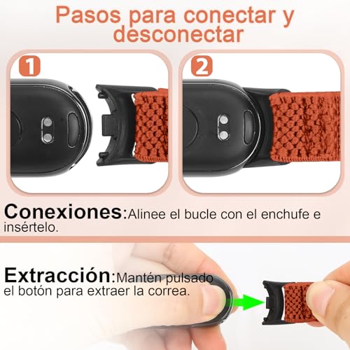 Thumbnail 4 de BTTNG Correa Elástica de Nylon para Xiaomi Smart Band 8/9/10 (2 uds.)