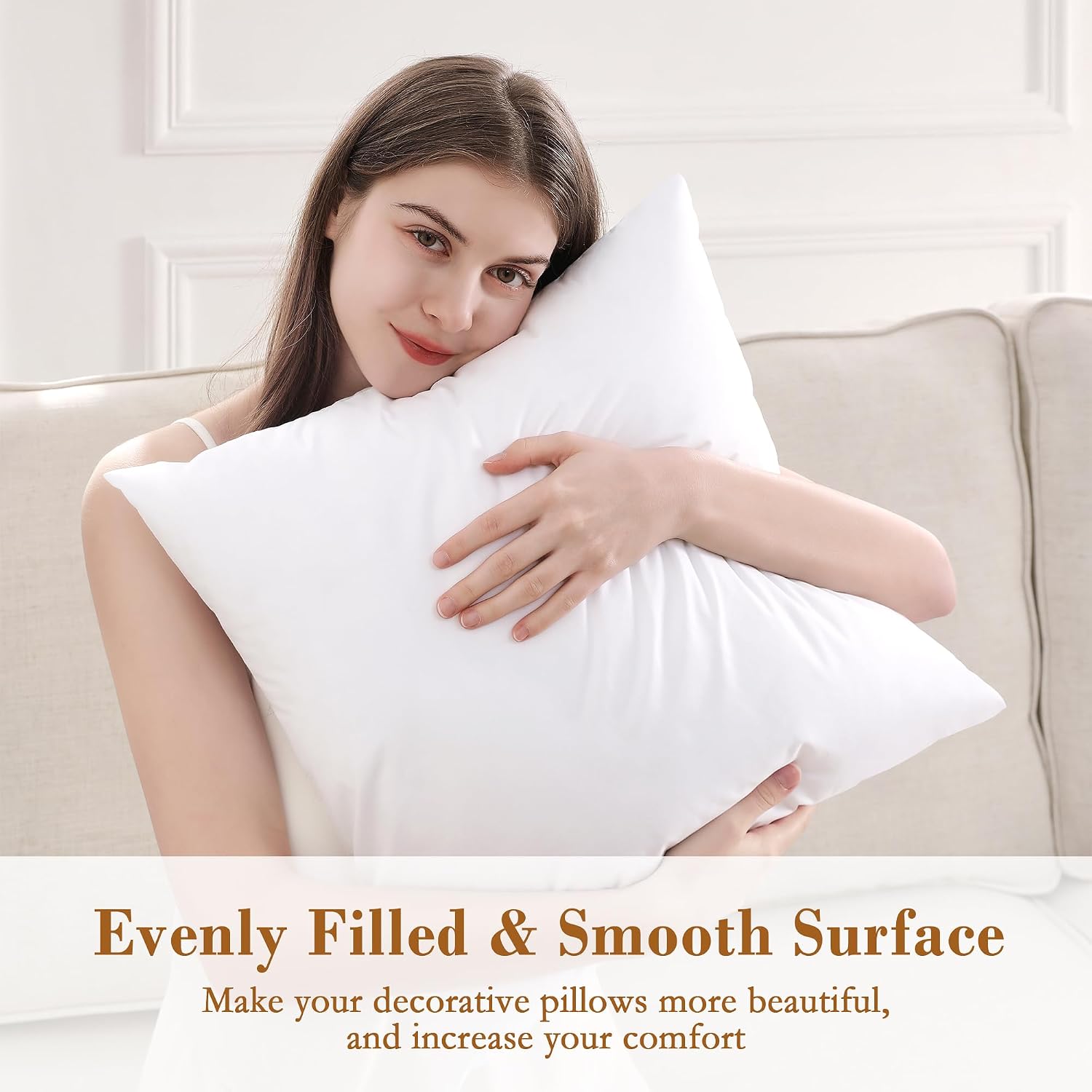 Detalle de puredown® 24x24 Pillow Inserts, 2-Pack, Polyester Down-Alternative Fill