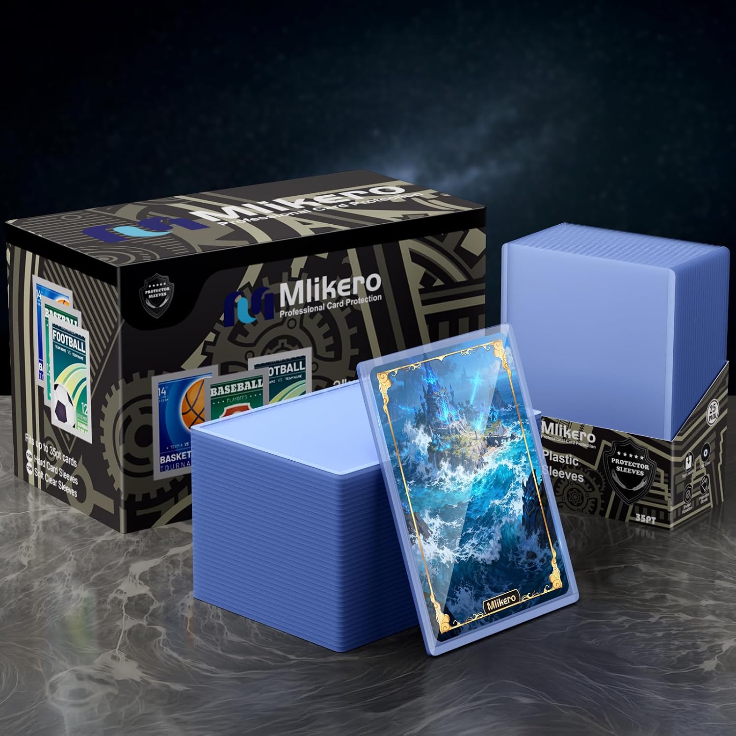 Thumbnail 5 de Mlikero 400 Kartenhüllen 3x4 Zoll – Hartkartenhüllen inkl. 200 Hartkartenhüllen und 200 Transparente Hüllen