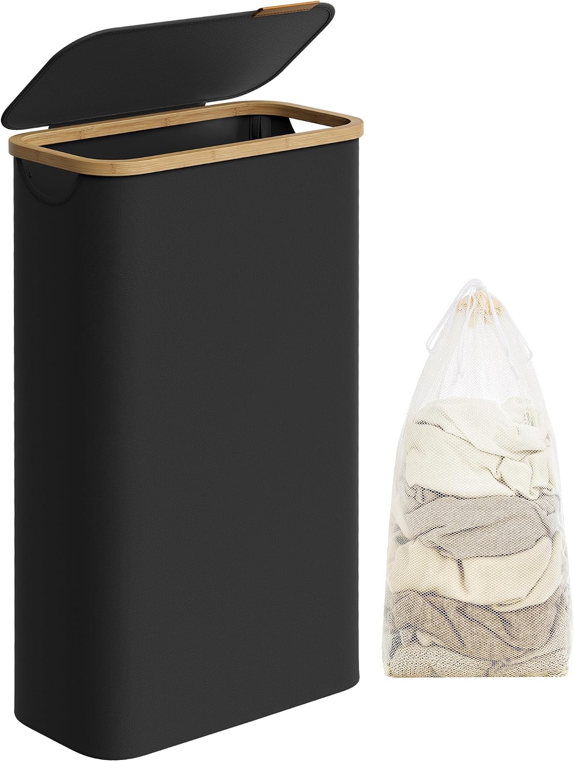 Detalle de SONGMICS LCB506B01 65L Laundry Basket with Lid and Removable Mesh Liner
