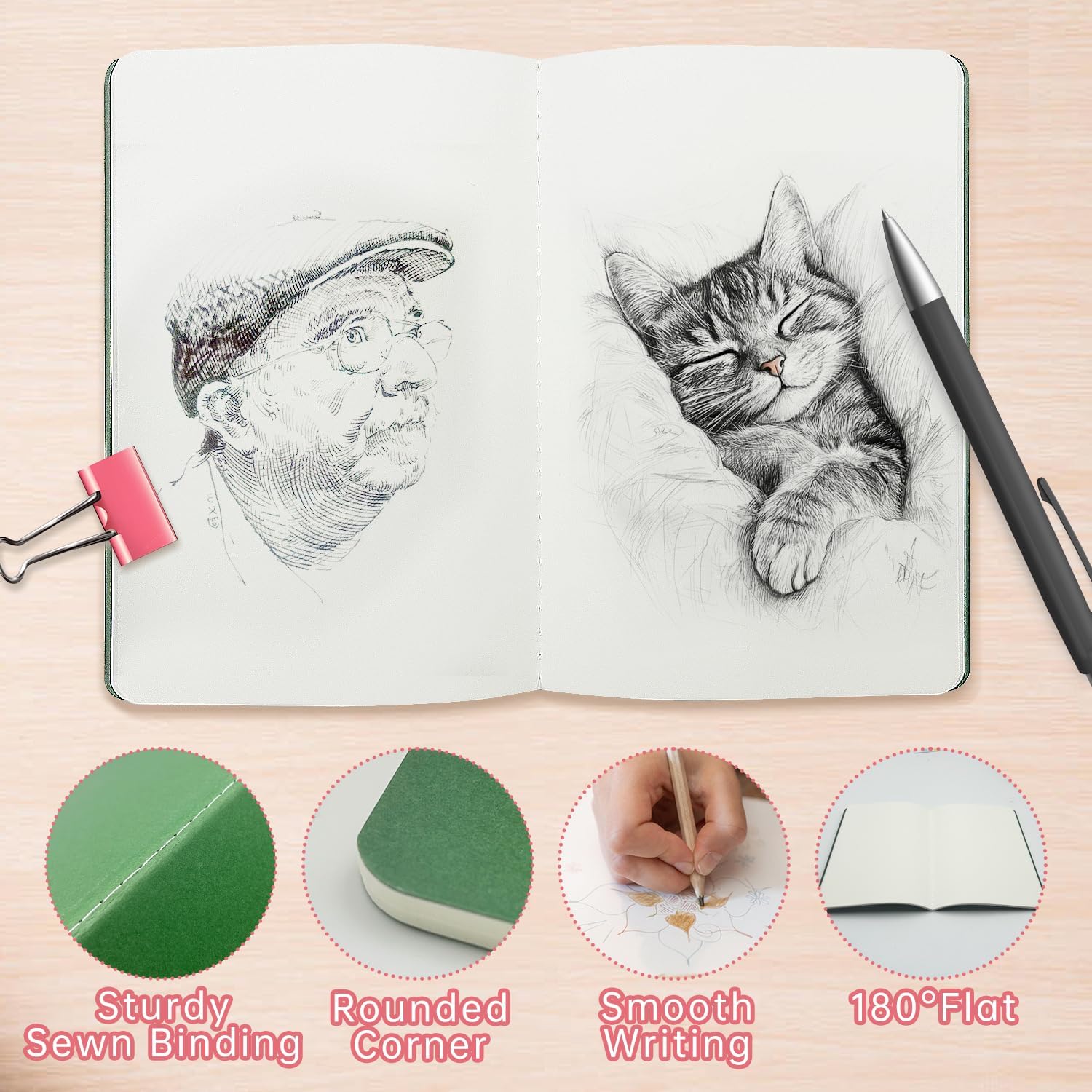 Thumbnail 6 de ReePlan 12 Pack A5 Blank Notebooks – 80 gsm Thick Paper, Unlined Journals (Colourful Multipack)