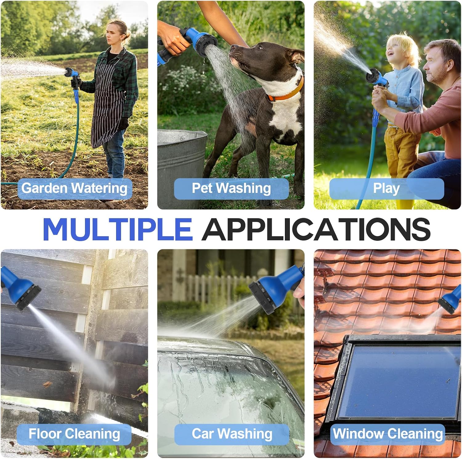 Thumbnail 6 de 100FT Expandable Garden Hose with 8-Function Spray Gun