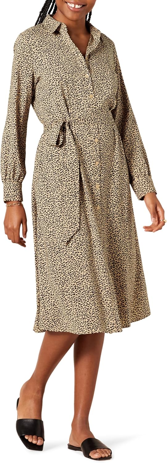 Thumbnail 4 de Amazon Essentials Women's Long-Sleeve Midi Shirt Dress for Work and Office