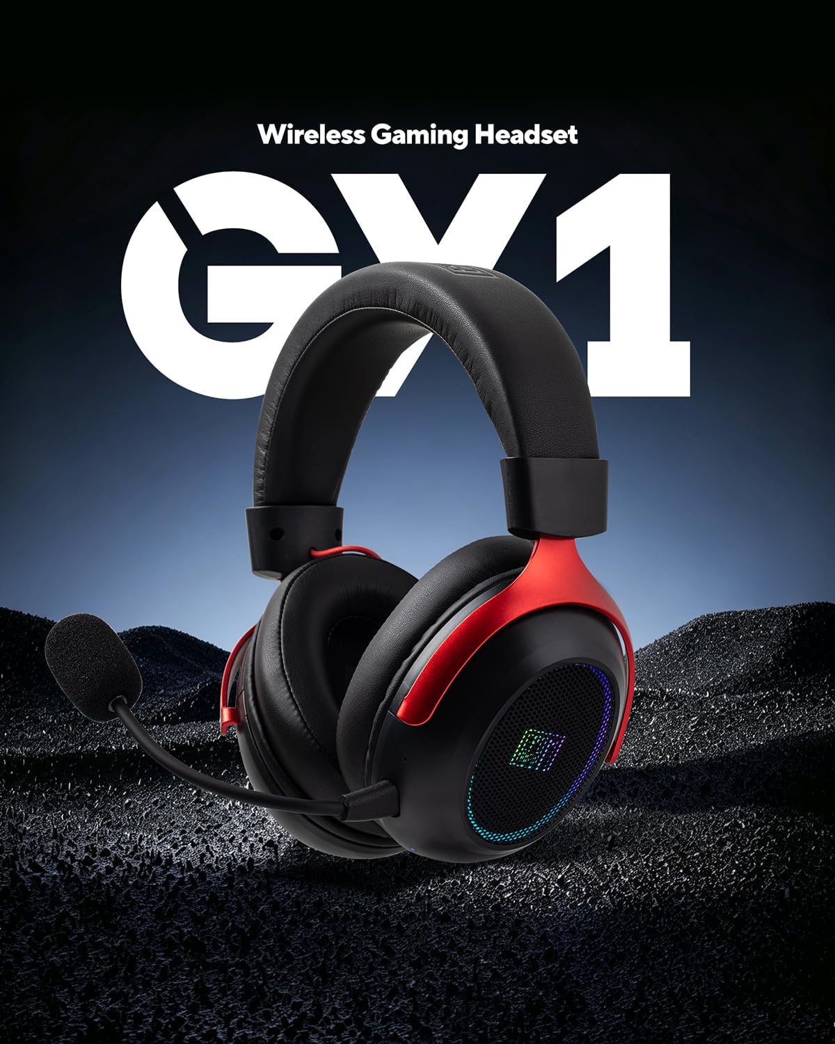 Detalle de EPOMAKER GX1 Wireless Gaming Headset, 7.1 Surround, 50mm Drivers, RGB