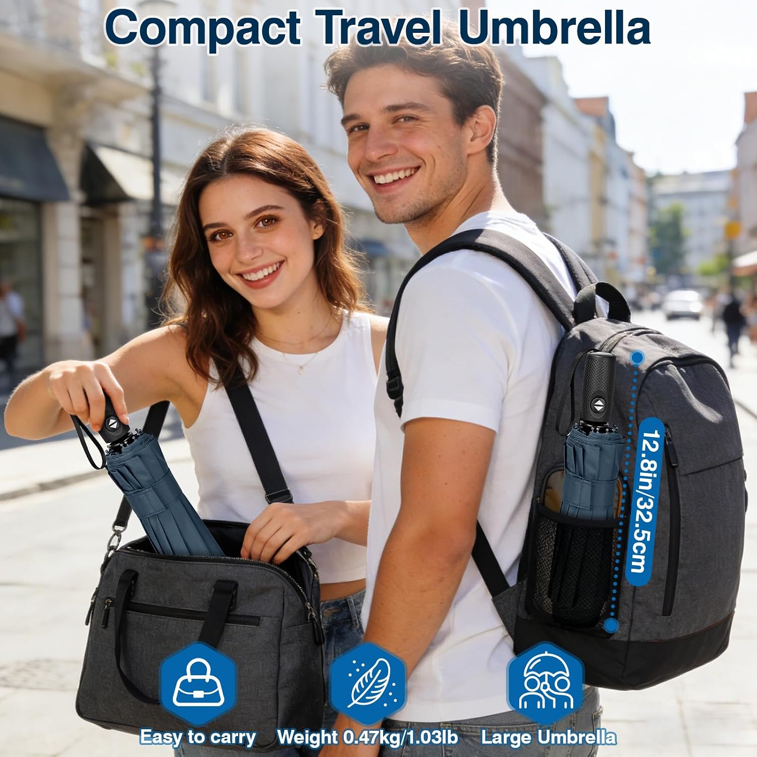 Detalle de ZOMAKE Parapluie compact coupe-vent 10 brins