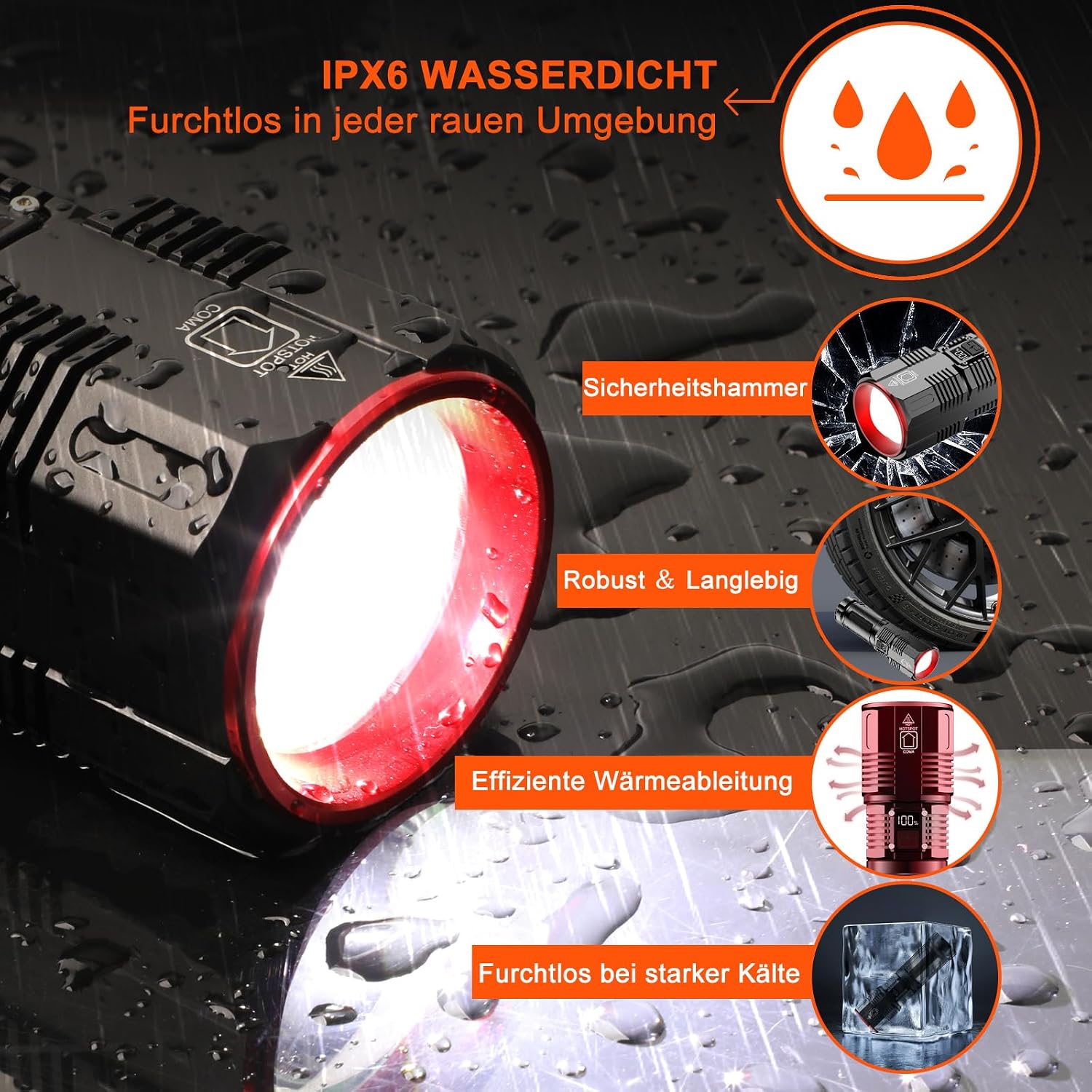 Thumbnail 6 de Relybo Relybo-A11 led-zaklamp met USB-C, lcd-scherm en instelbare focus