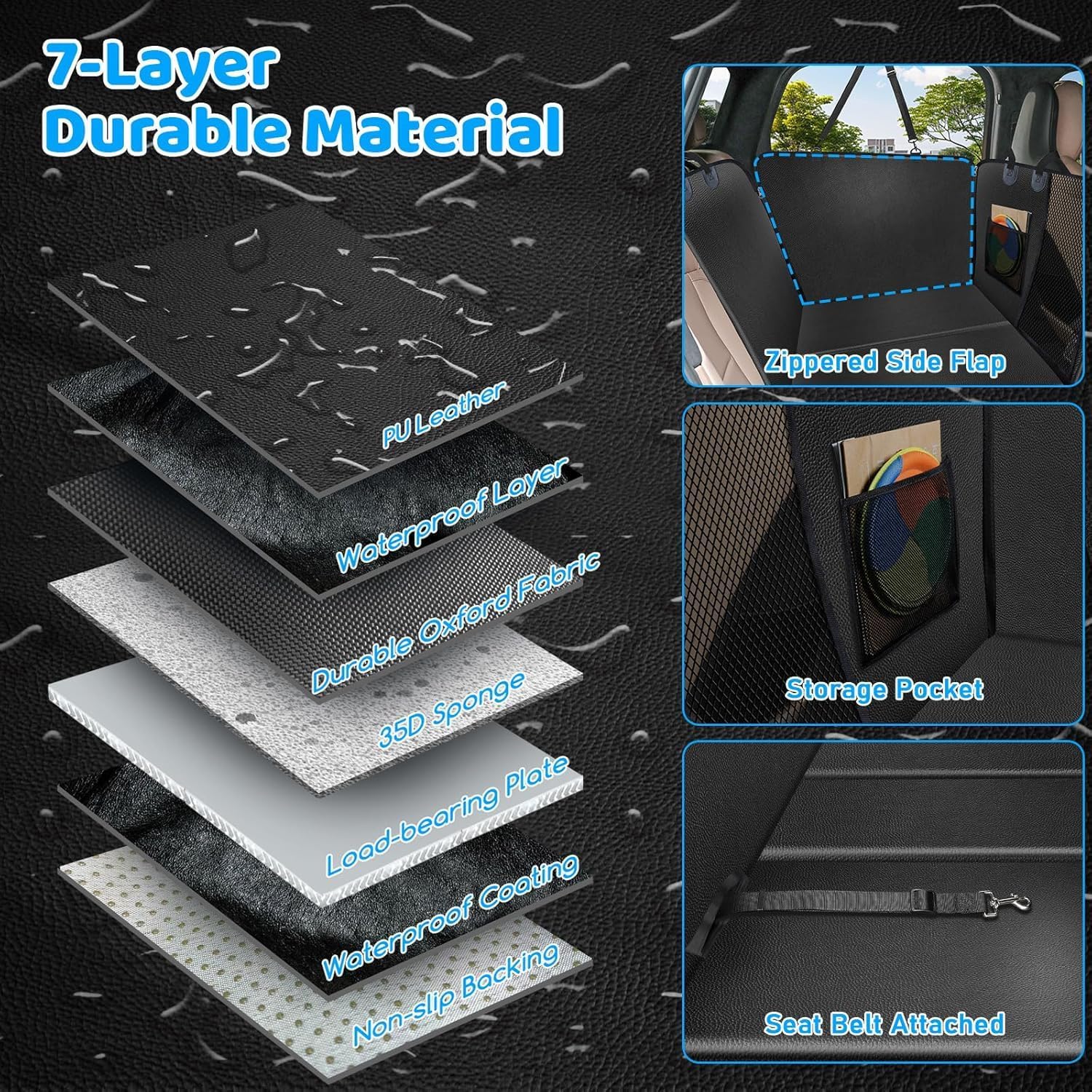 Thumbnail 6 de URPOWER 2026 Upgraded Back Seat Extender for Extended Cab Trucks: Large, Waterproof Dog Hammock with 550 lb Capacity