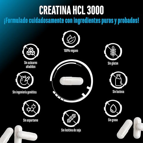 Thumbnail 3 de Creatine HCL – 365 cápsulas de alta dosis (3000 mg por dosis diaria) de GEN GERMAN ELITE NUTRITION