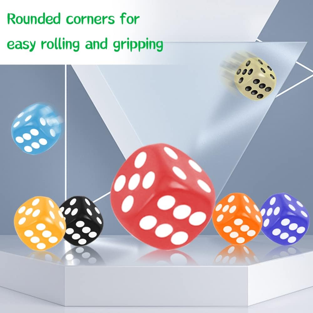 Detalle de SLSESIN 100 Pieces 16MM Dice Set with Colorful D6 and Portable Box