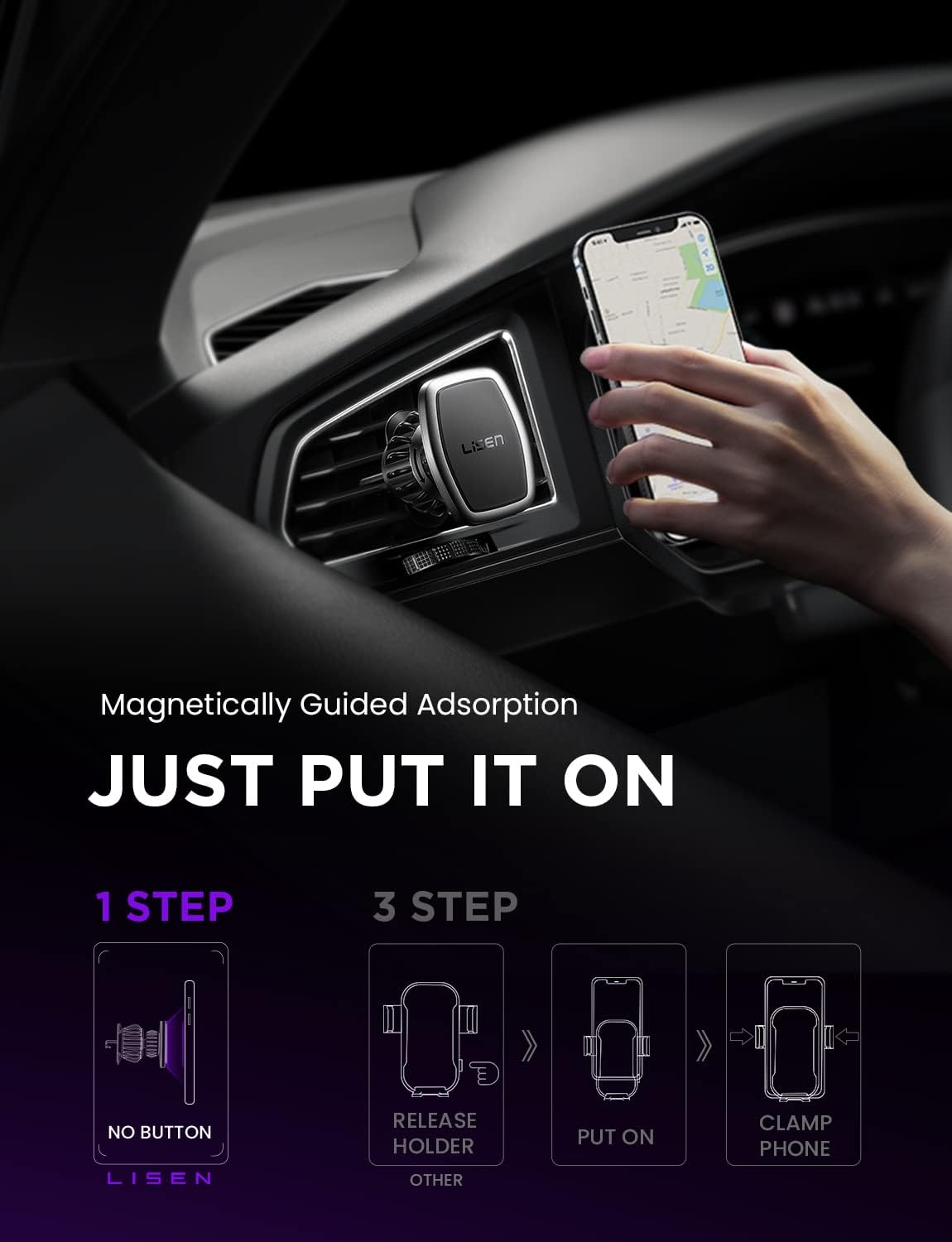 Thumbnail 5 de LISEN Magnetic Phone Holder Ultra Magnet for iPhone 16 Pro Max