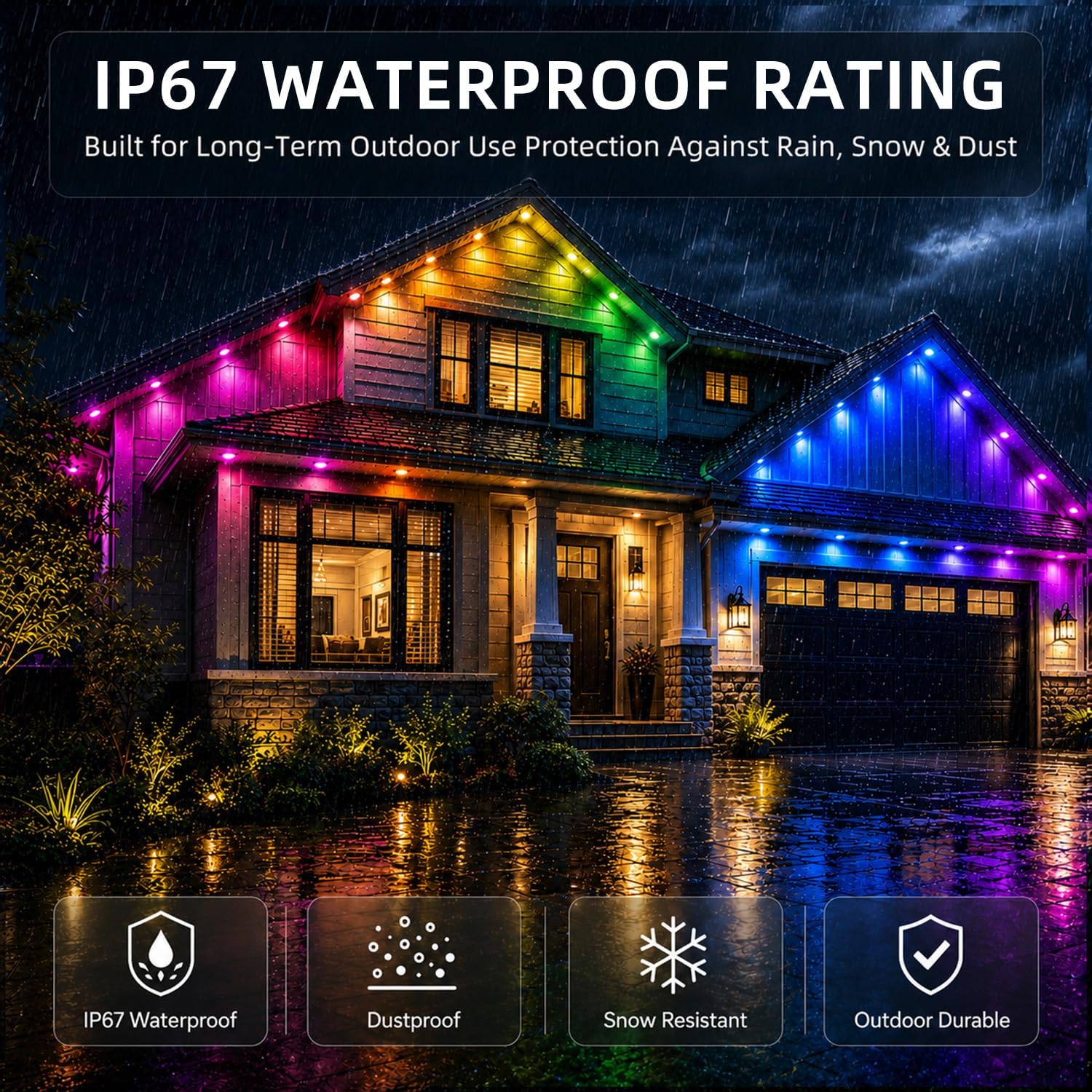 Thumbnail 6 de Yeewhale-WYD200ft Permanent RGB+IC Outdoor Eaves Lights with App and Remote