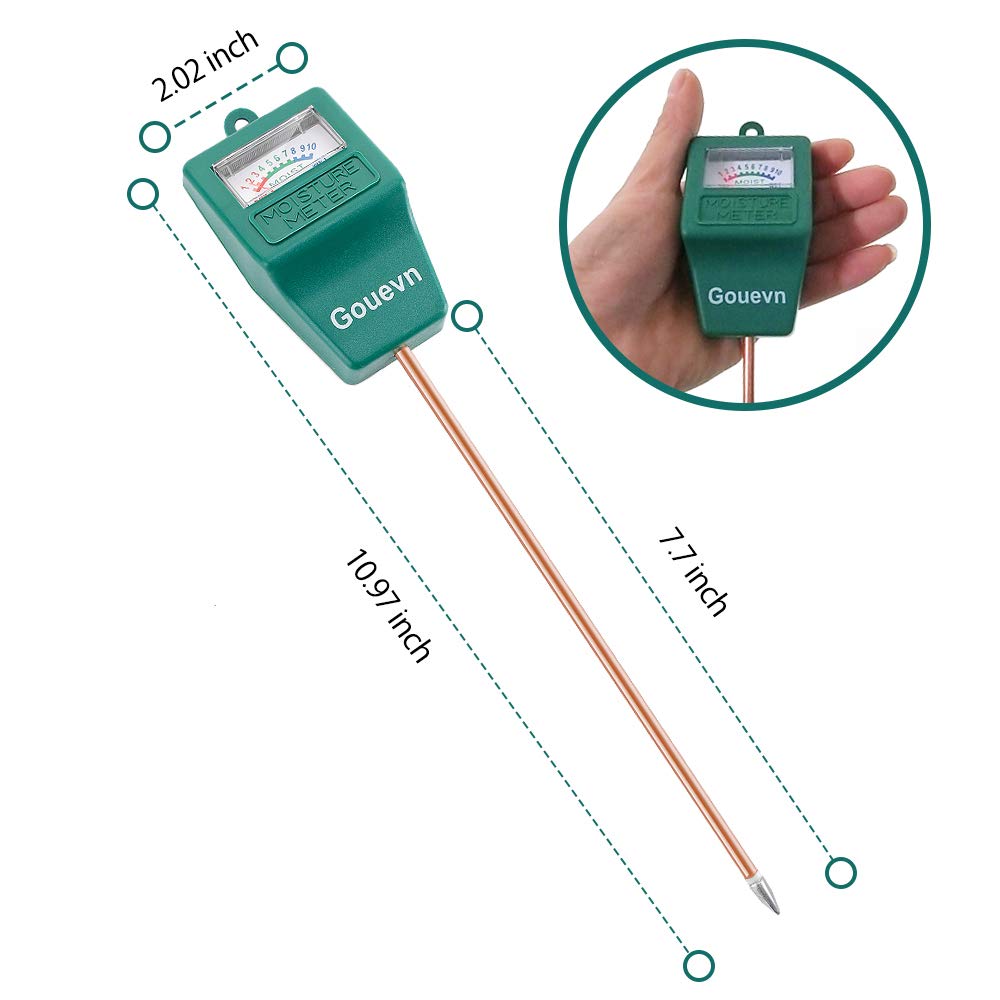 Detalle de Gouevn G02 2-Pack Soil Moisture Meter, 19.5 cm Probe, No Batteries
