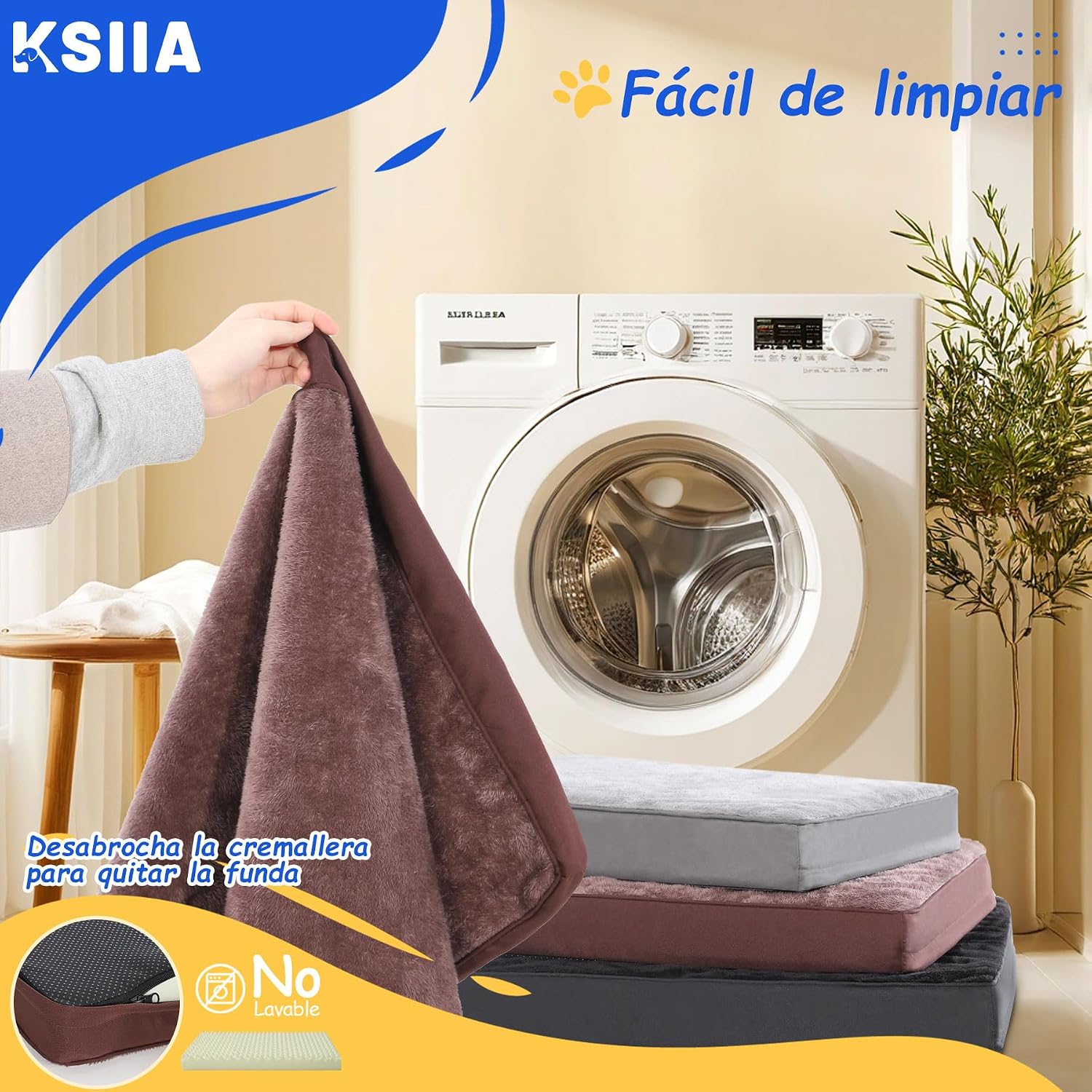 Thumbnail 4 de KSIIA Cama Ortopédica Perro 90x55 Chocolate