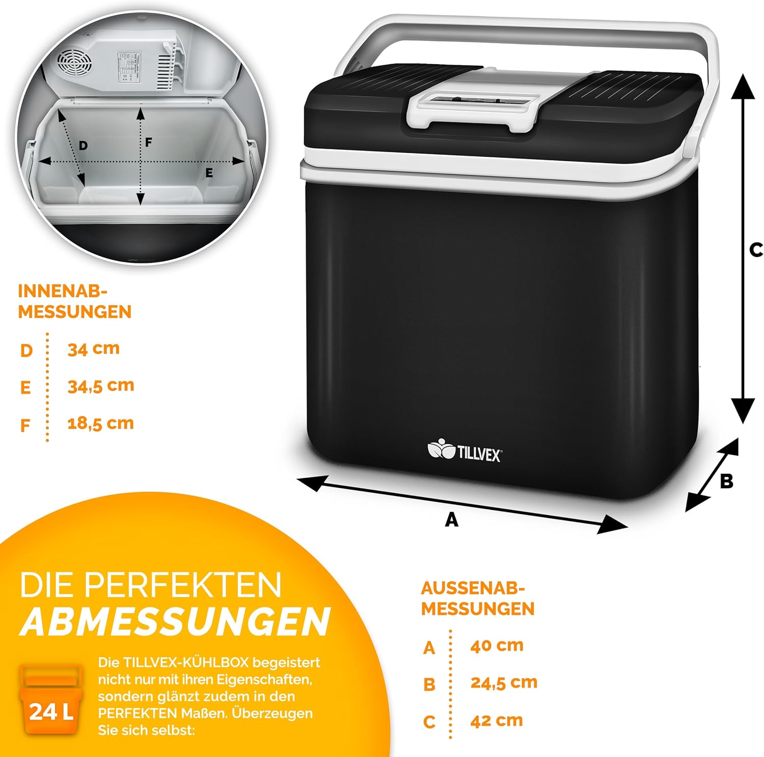 Thumbnail 4 de tillvex elektrische Kühlbox 24L (Kühl & Warm) mit ECO-Modus für 230 V & 12 V