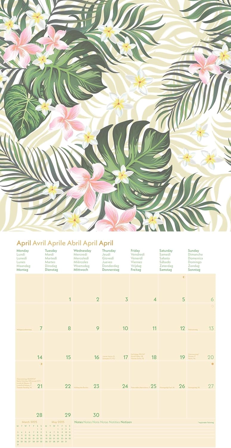 Thumbnail 6 de GreenLine Floral 2025 Broschürenkalender (30x30 cm) – Wandkalender mit Platz für Notizen