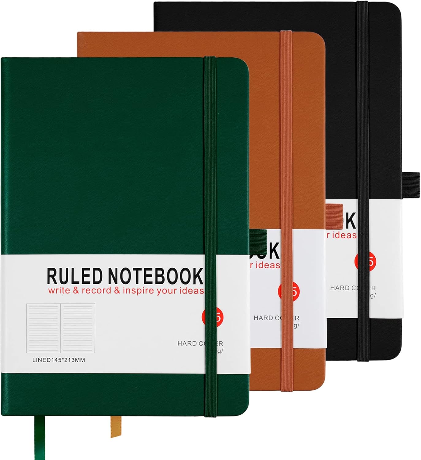 Detalle de A5 notebook 3 pack, 200 page journals
