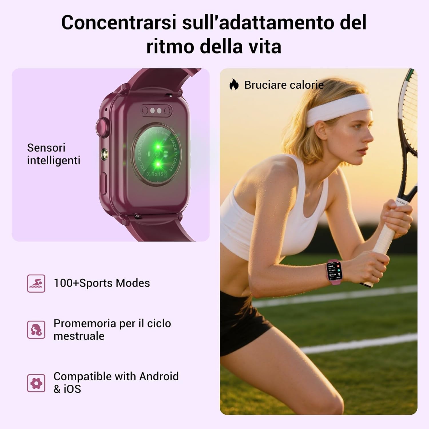 Detalle 2 de Baolubao Reloj Inteligente Mujer 1.91" con linterna LED, llamadas Bluetooth y 2 correas (IP68)