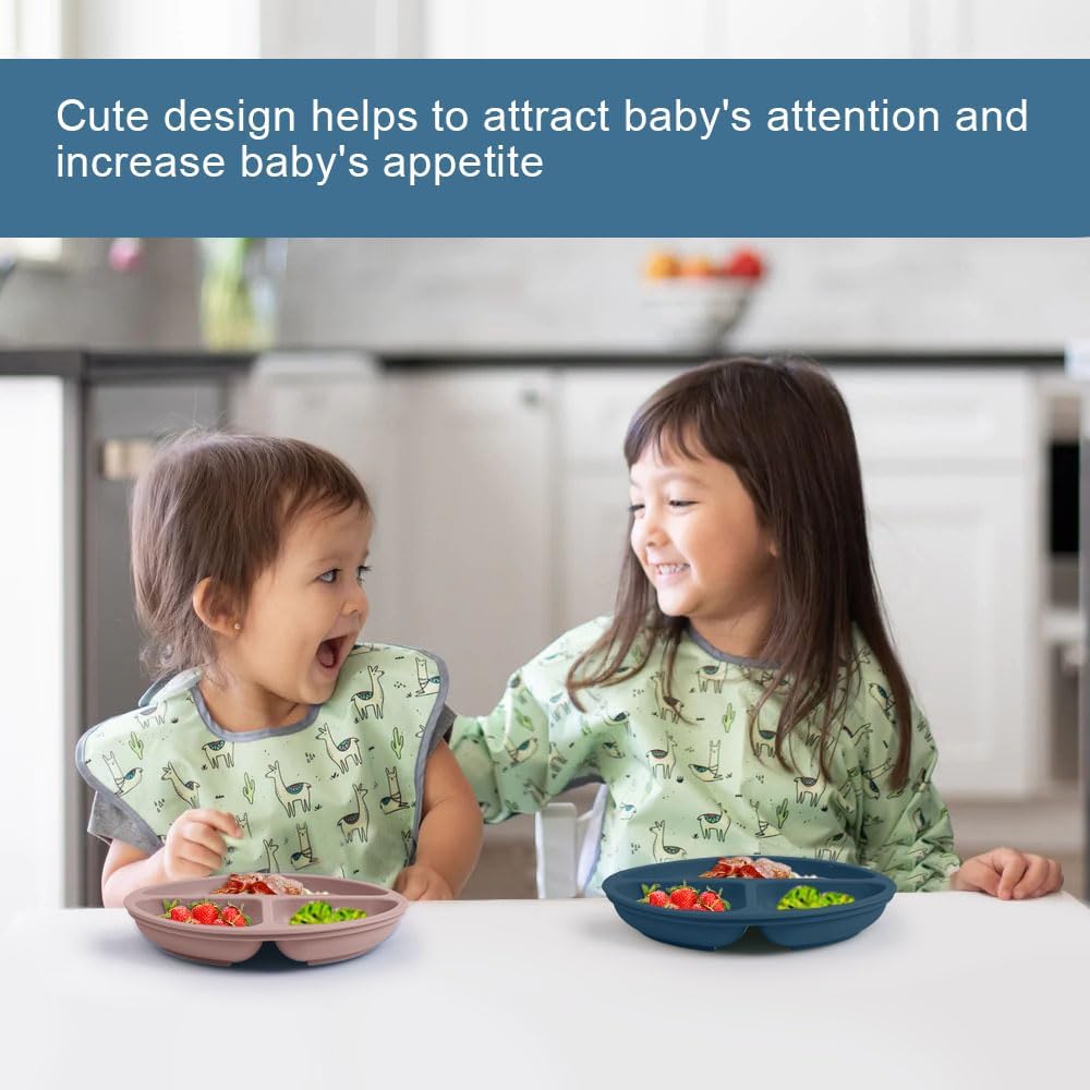 Thumbnail 6 de Aolso Plate Silicone Suction Plates (2 Pack) – 3-Compartment Weaning Plates for Self Feeding